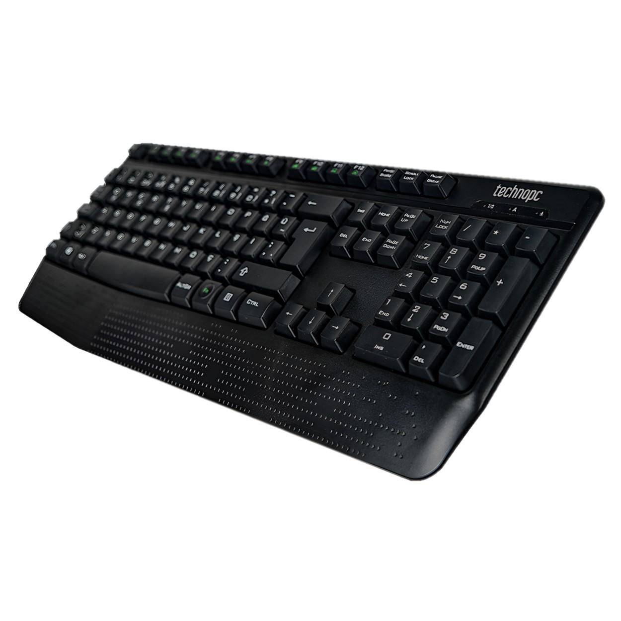 Kablosuz Klavye Mouse Set-Technopc TP-WQ34034 Siyah Q TR 