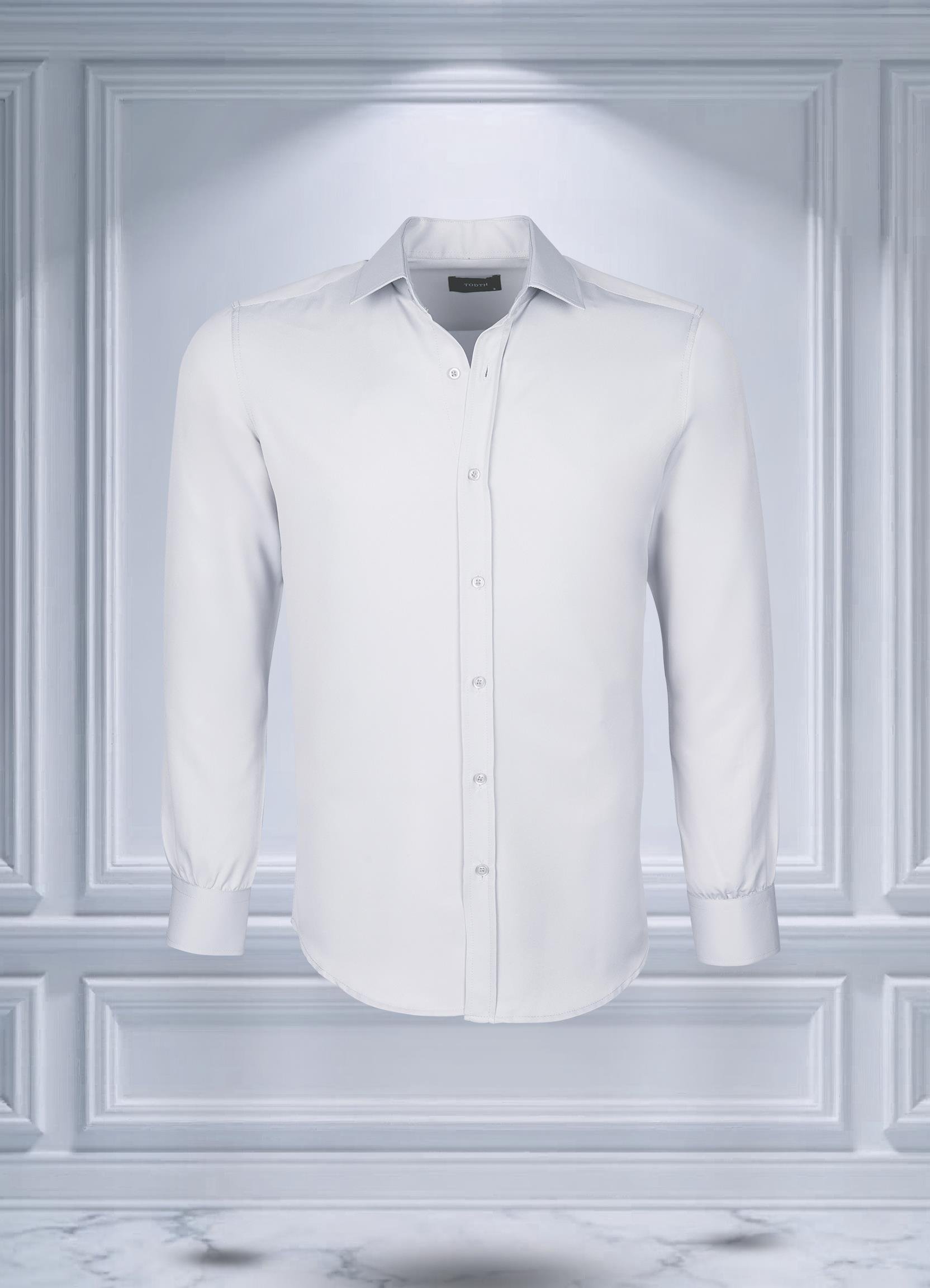 TodthTodth Kolay Ütülenebilen Dört Mevsim Modern Fit Yumuşak Dokulu Beyaz Düz Erkek Gömlek3 Gömlek 899 TL