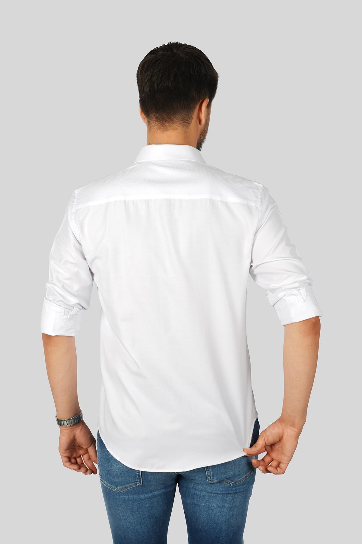 EtikmenBeyaz Baklava Desen Slimfit Hediye Kutulu Erkek GömlekGÖMLEK MODELLERİ