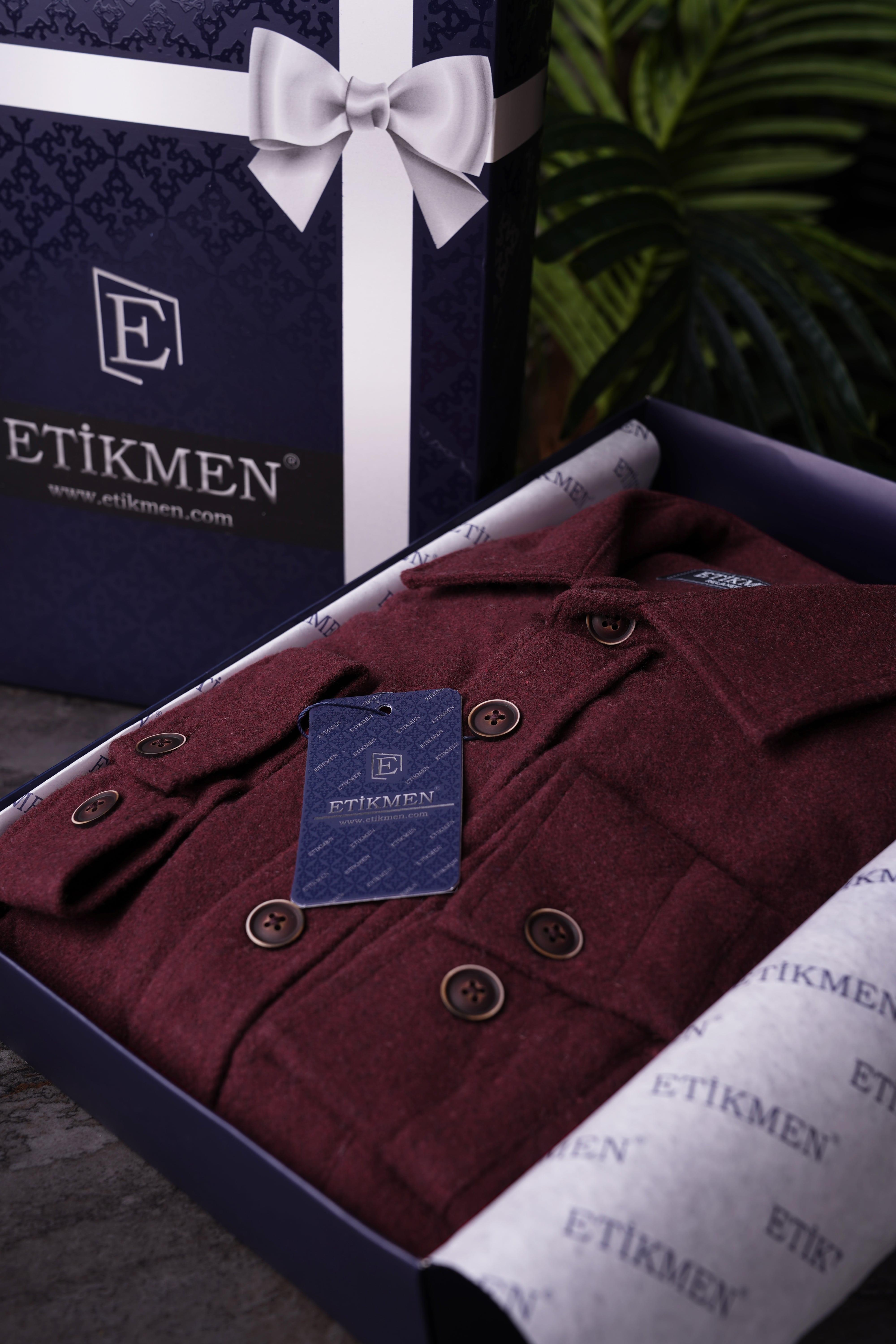 EtikmenBordo Düz Oversize Oduncu Hediye Kutulu Erkek GömlekGÖMLEK MODELLERİ