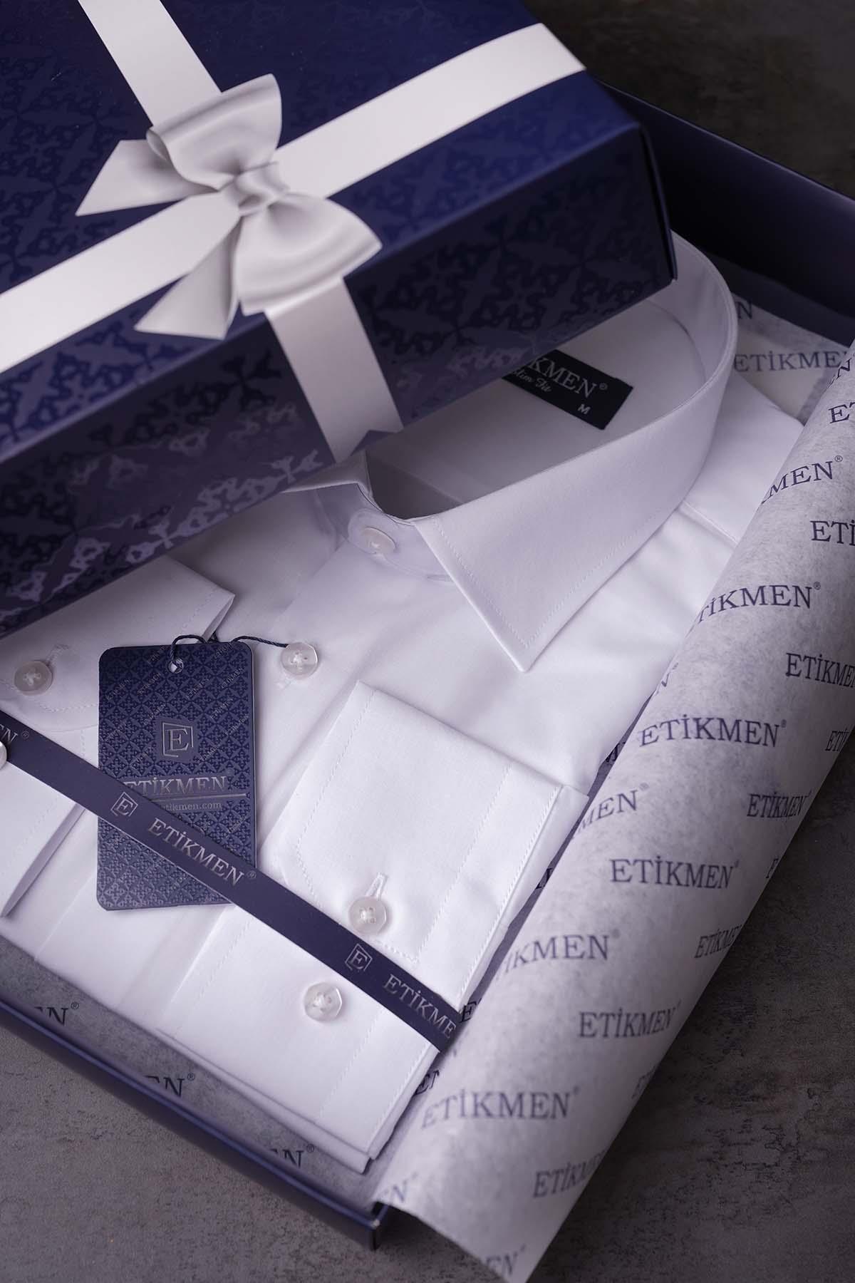 EtikmenKolay Ütülenebilir Beyaz Dakron Hediye Kutulu Erkek GömlekGÖMLEK MODELLERİ
