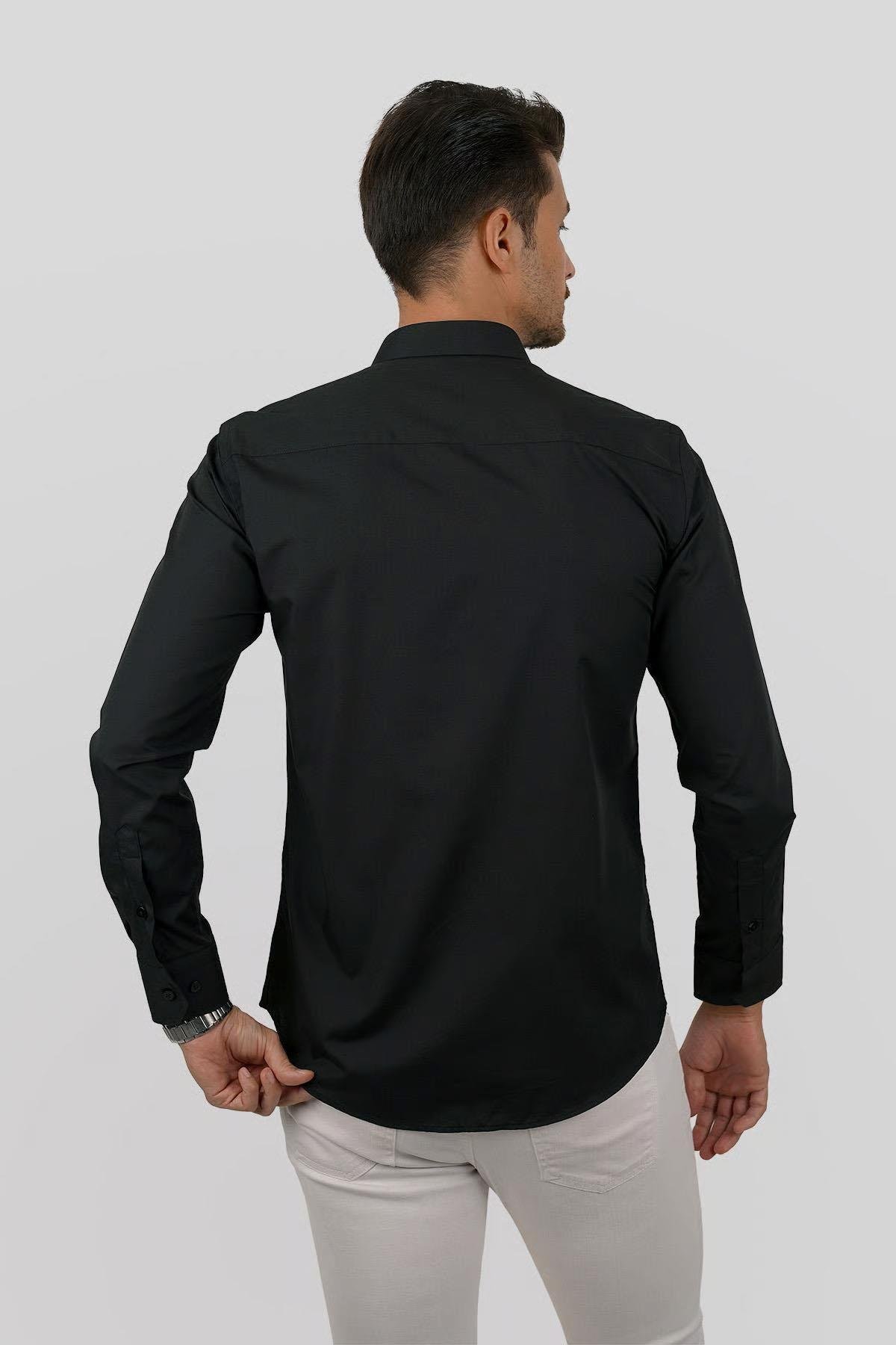 EtikmenKolay Ütülenebilir Siyah Dakron Hediye Kutulu Erkek GömlekGÖMLEK MODELLERİ