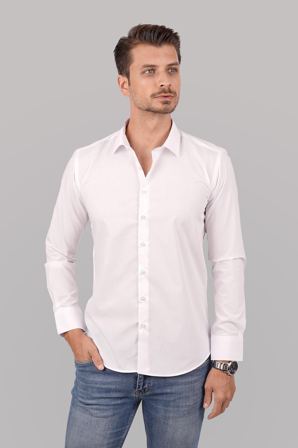 EtikmenKolay Ütülenebilir Beyaz Dakron Hediye Kutulu Erkek GömlekGÖMLEK MODELLERİ