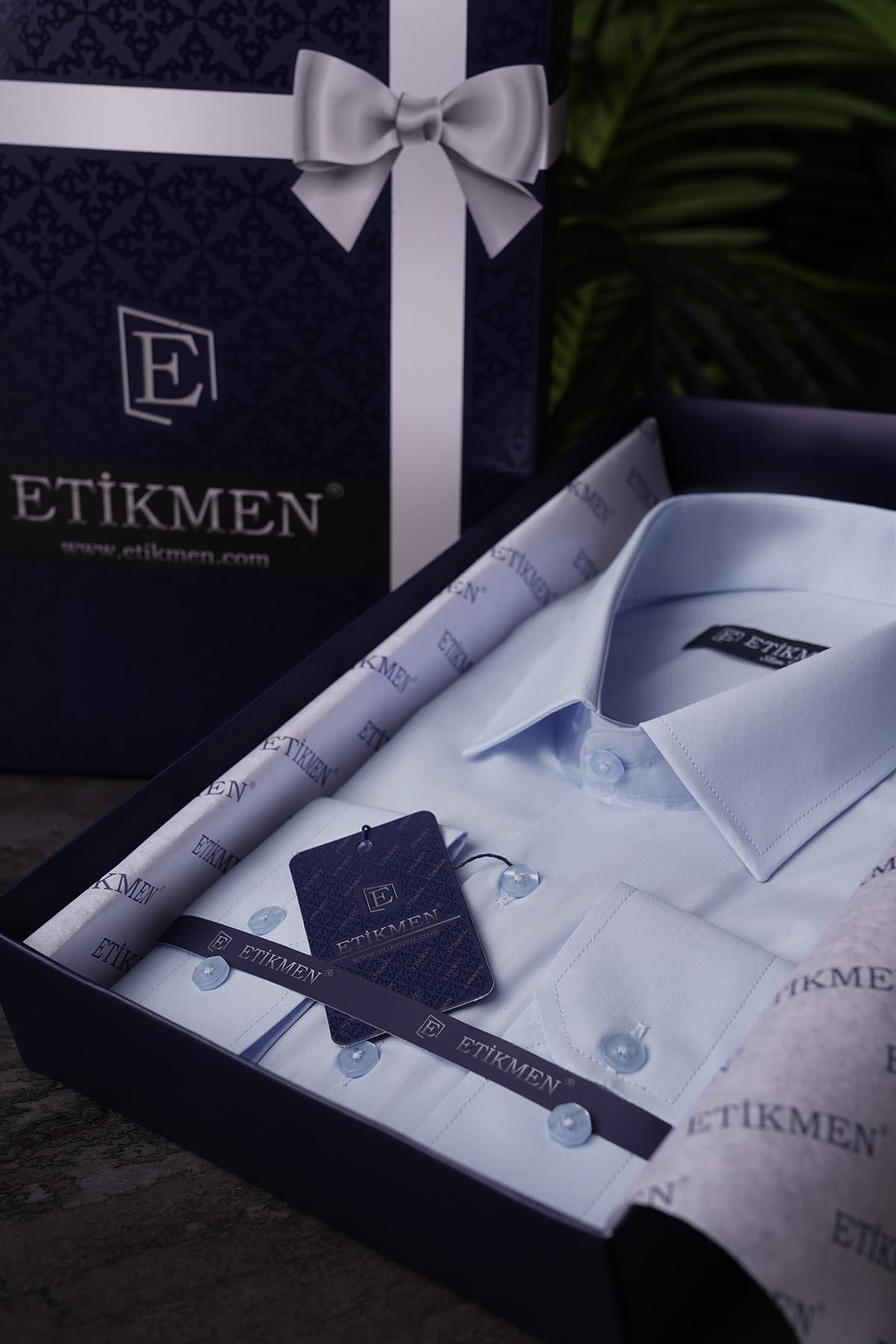 EtikmenKolay Ütülenebilir Mavi Dakron Hediye Kutulu Erkek GömlekGÖMLEK MODELLERİ