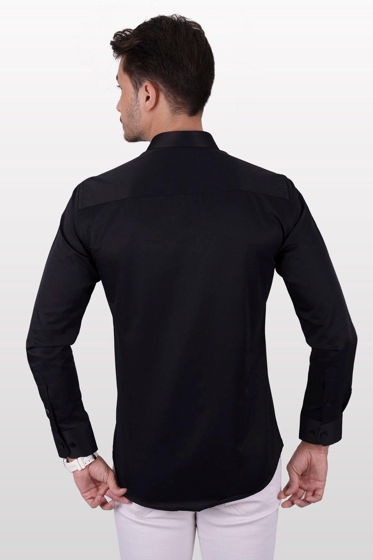 EtikmenSiyah Saten Slimfit Hediye Kutulu Erkek GömlekGÖMLEK MODELLERİ