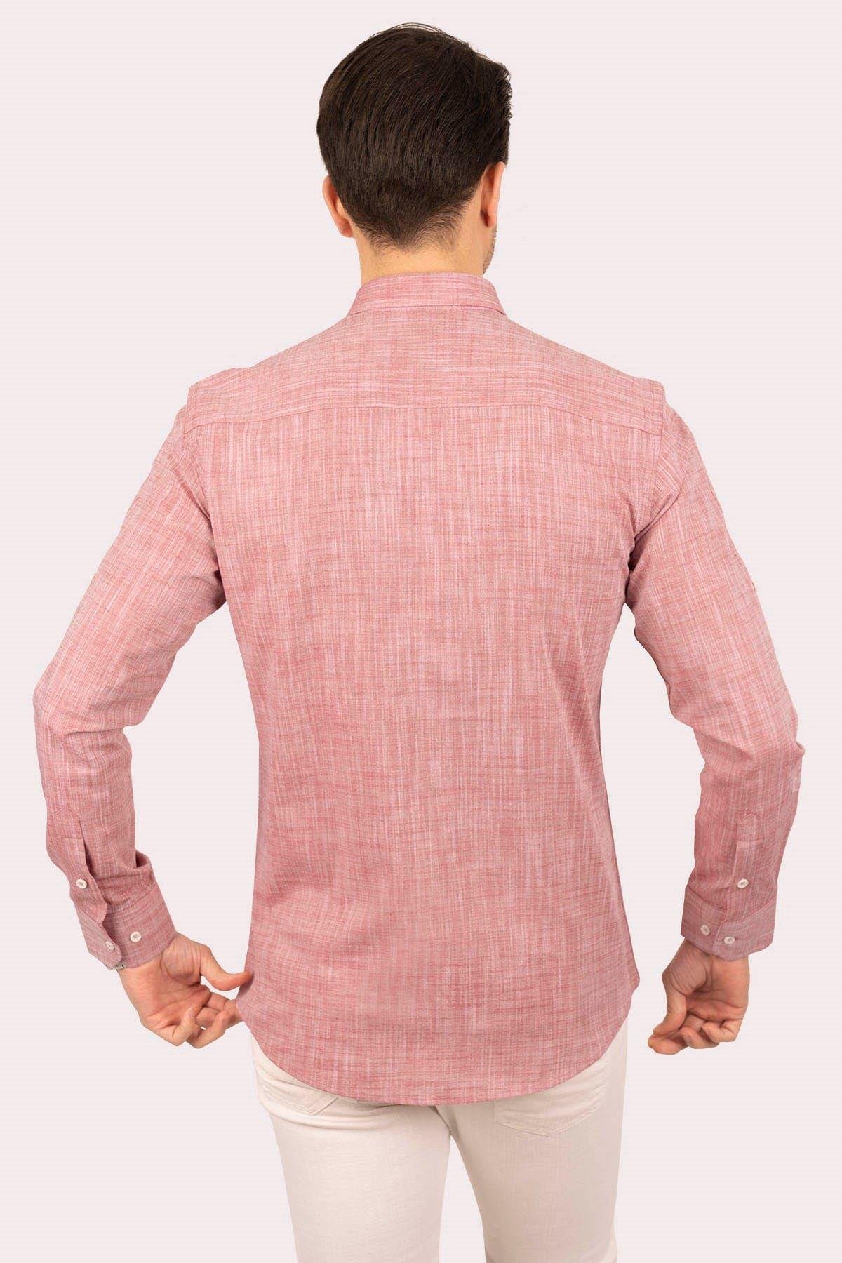 EtikmenVişne Yaka Düğmeli Keten Slimfit Hediye Kutulu Erkek GömlekGÖMLEK MODELLERİ