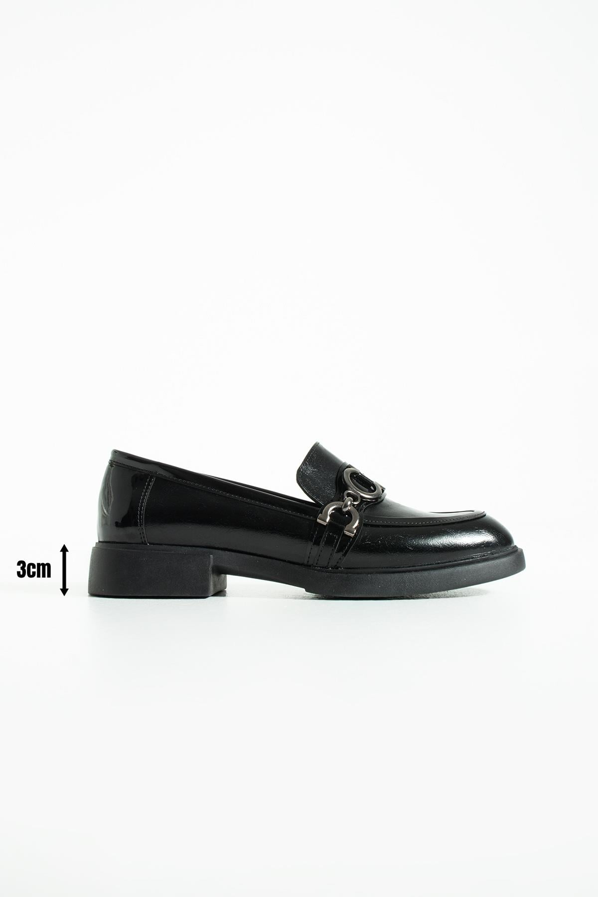 Kadın Toka Detaylı Günlük Loafer Teya - Siyah