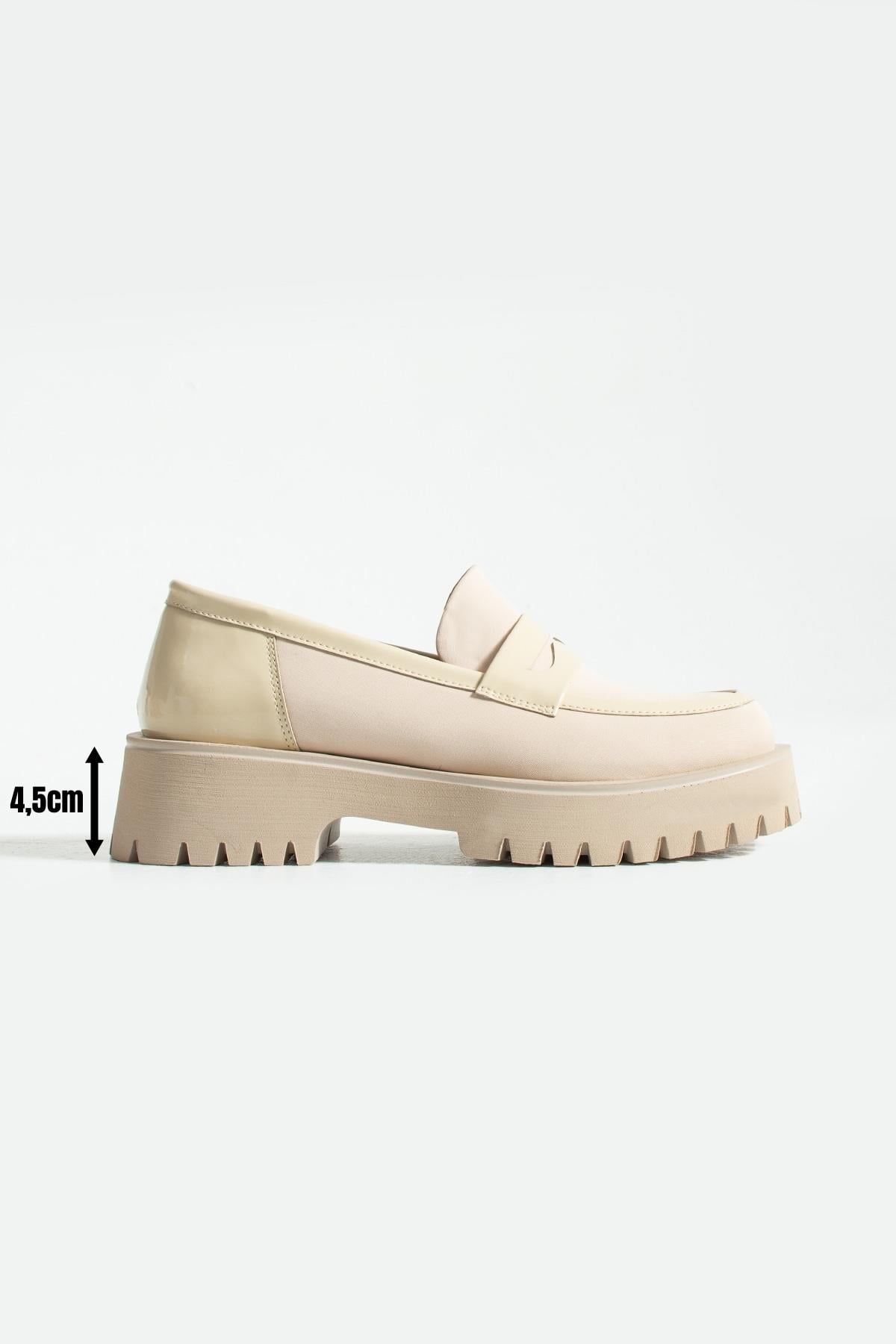Kadın Yüksek Taban Günlük Loafer Vela - Bej