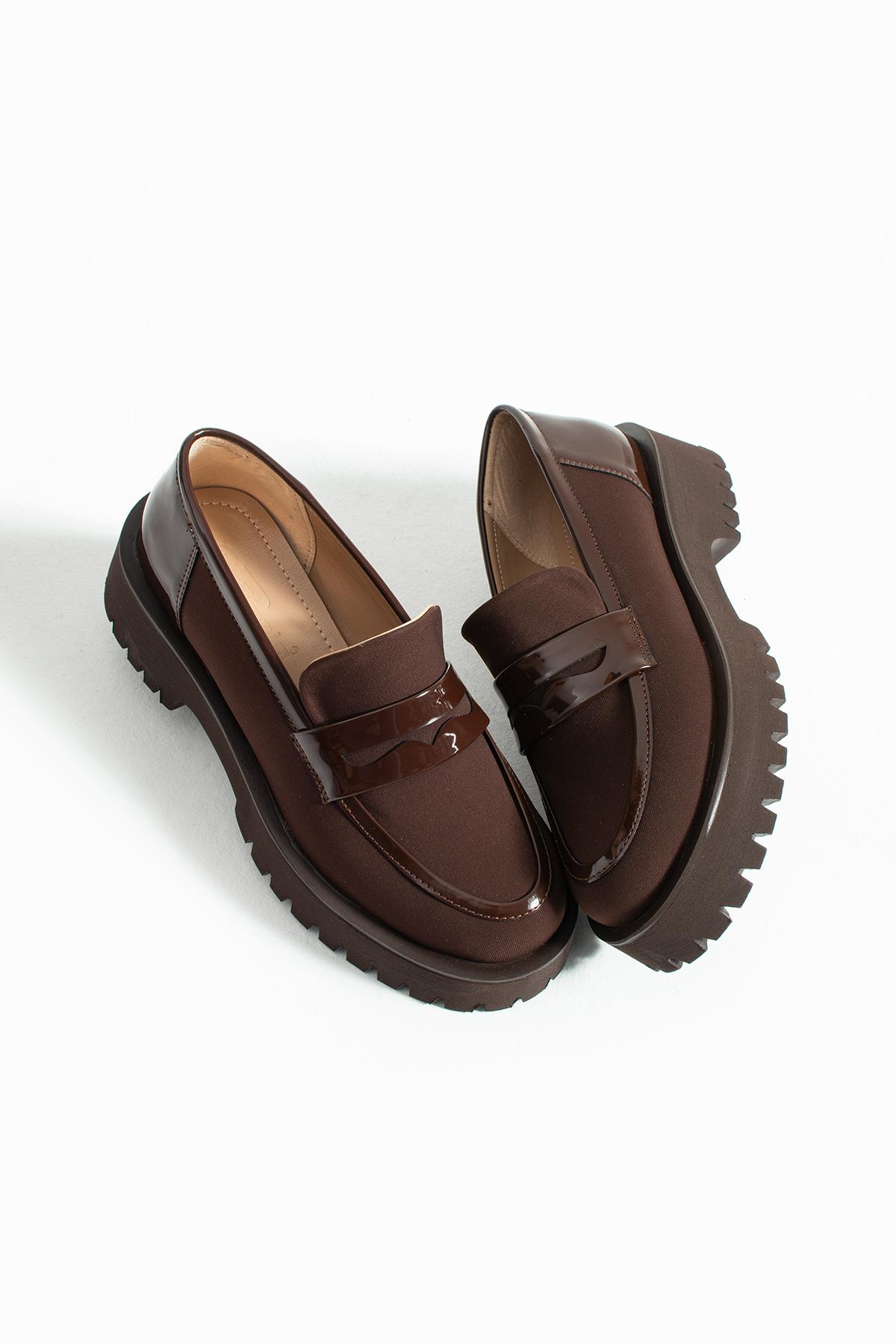 Kadın Yüksek Taban Günlük Loafer Vela - Kahve