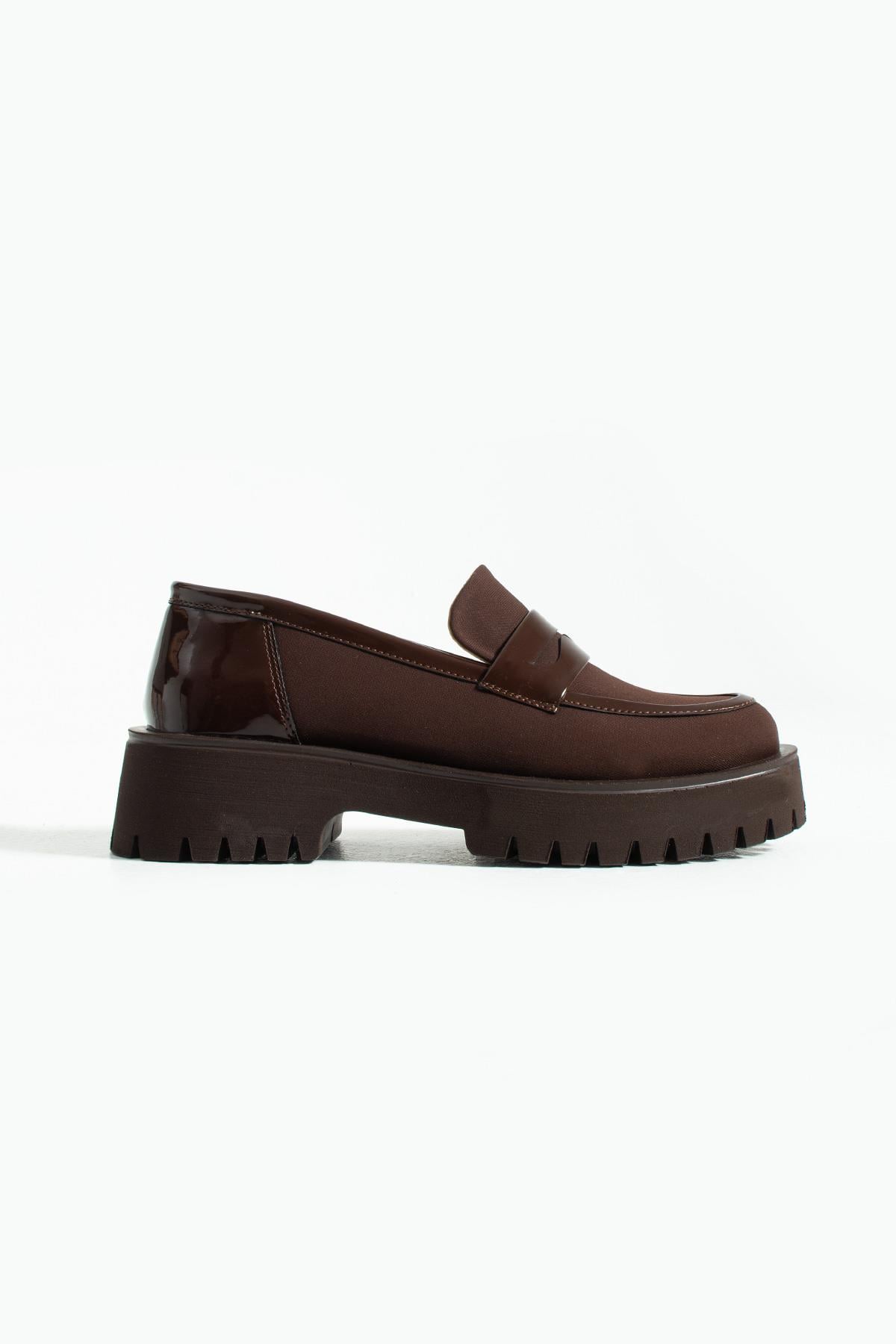 Kadın Yüksek Taban Günlük Loafer Vela - Kahve