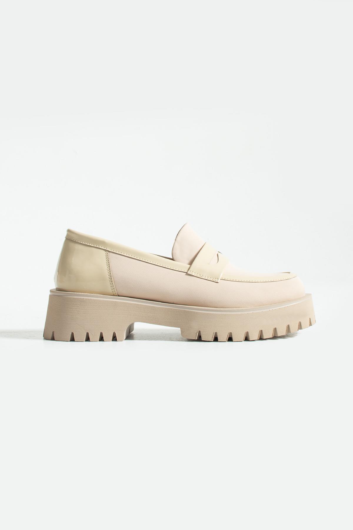 Kadın Yüksek Taban Günlük Loafer Vela - Bej