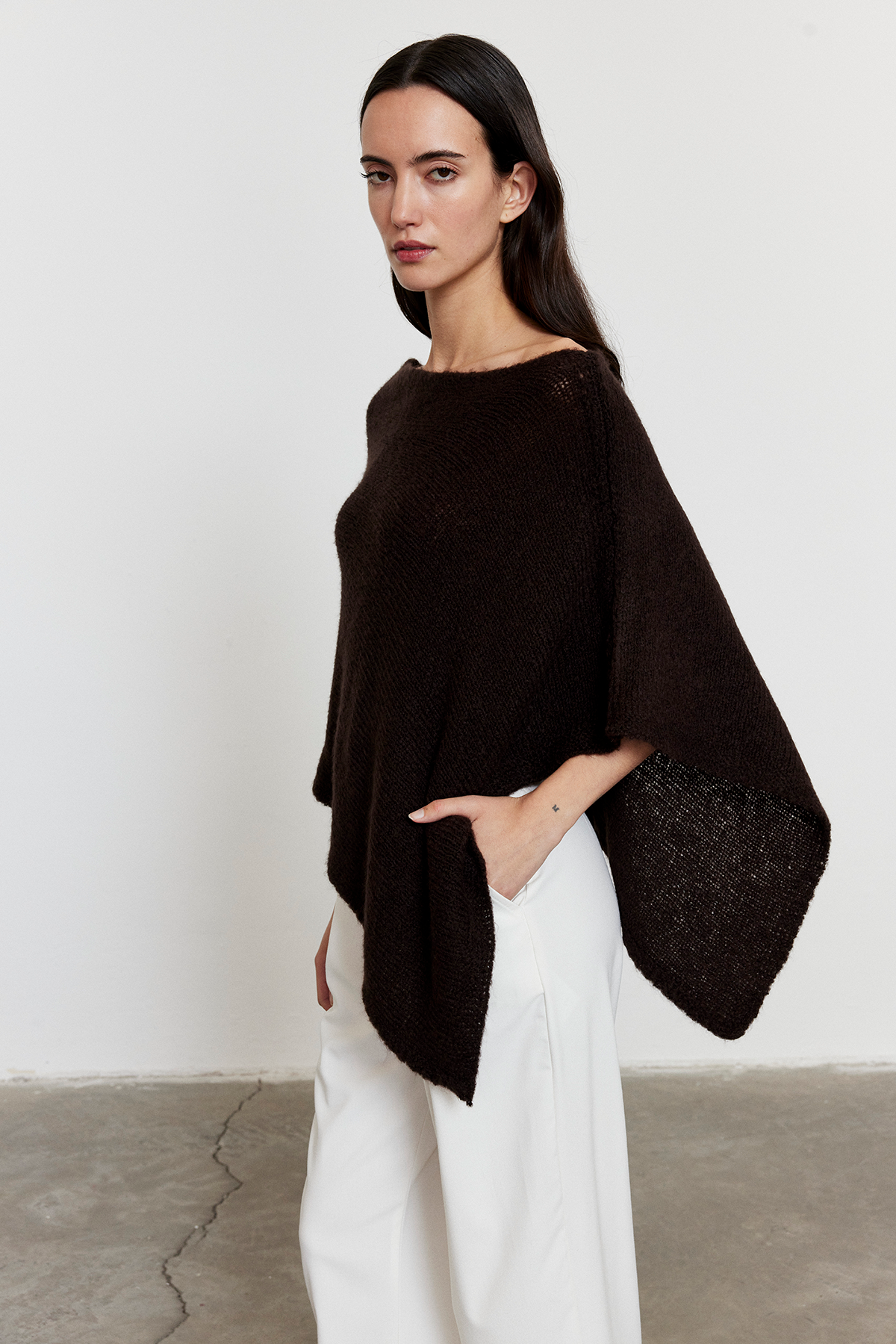 Asimetrik Kesim Triko Panço Acı Kahve