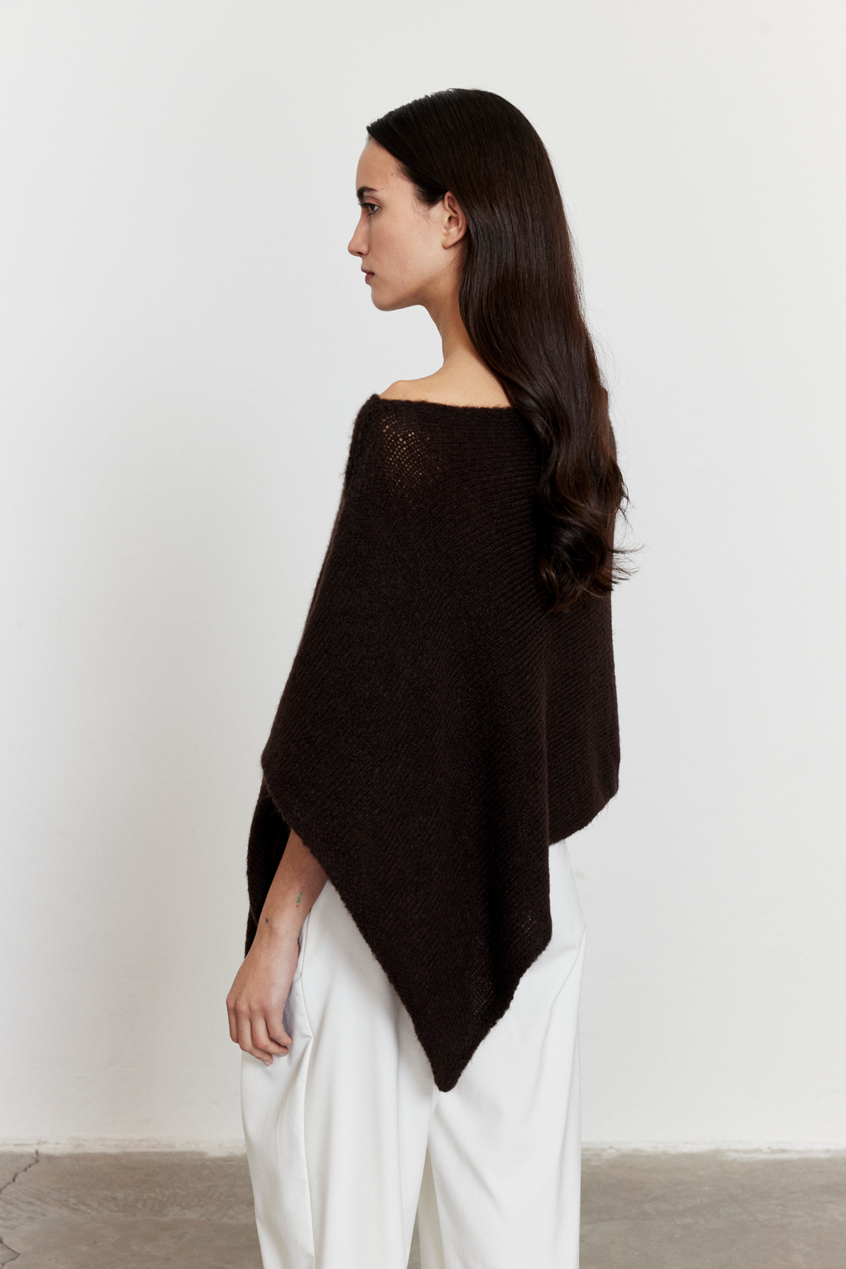 Asimetrik Kesim Triko Panço Acı Kahve