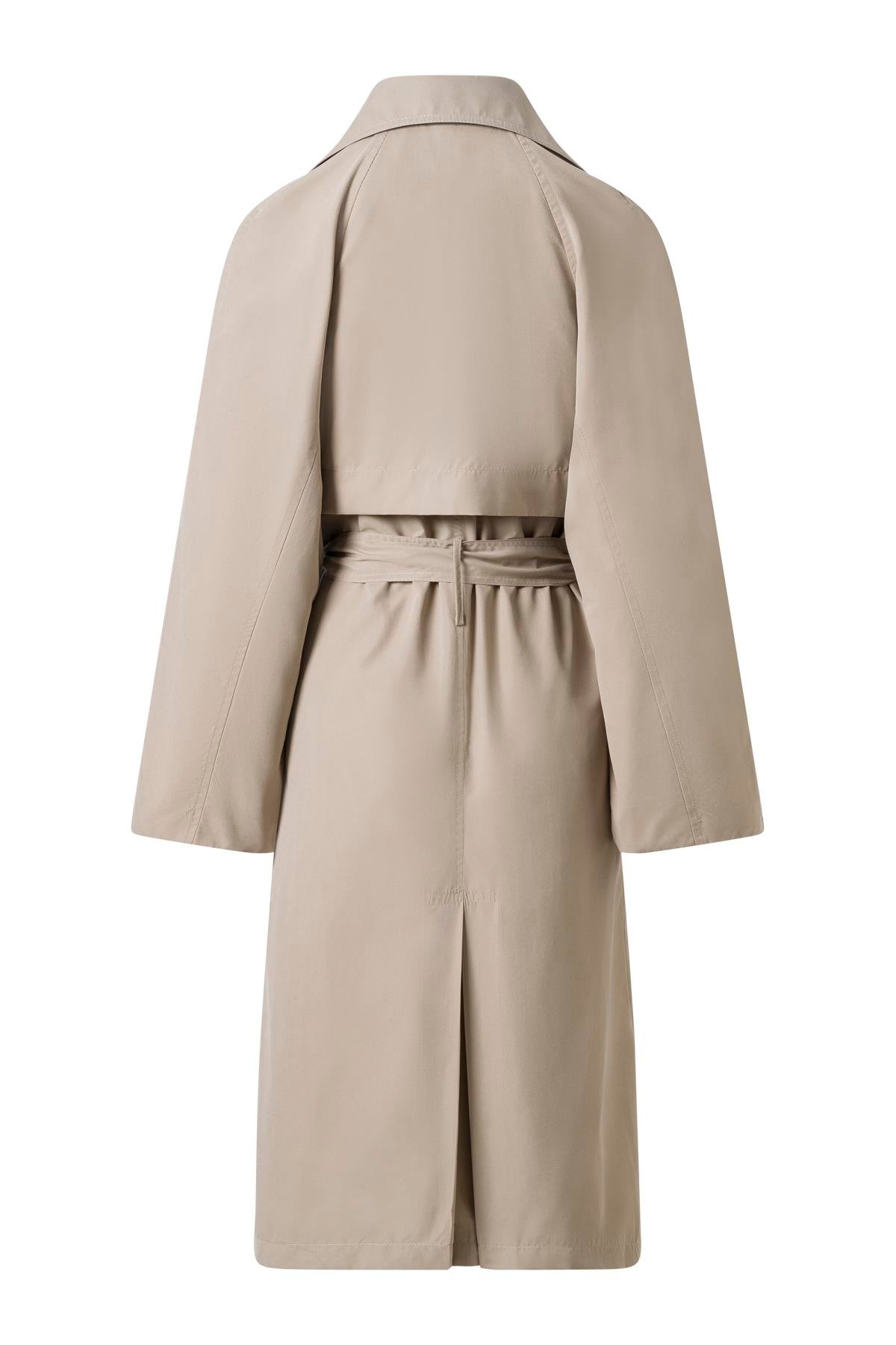 Bej Kuşaklı Mevsimlik İnce Trençkot BEJ
