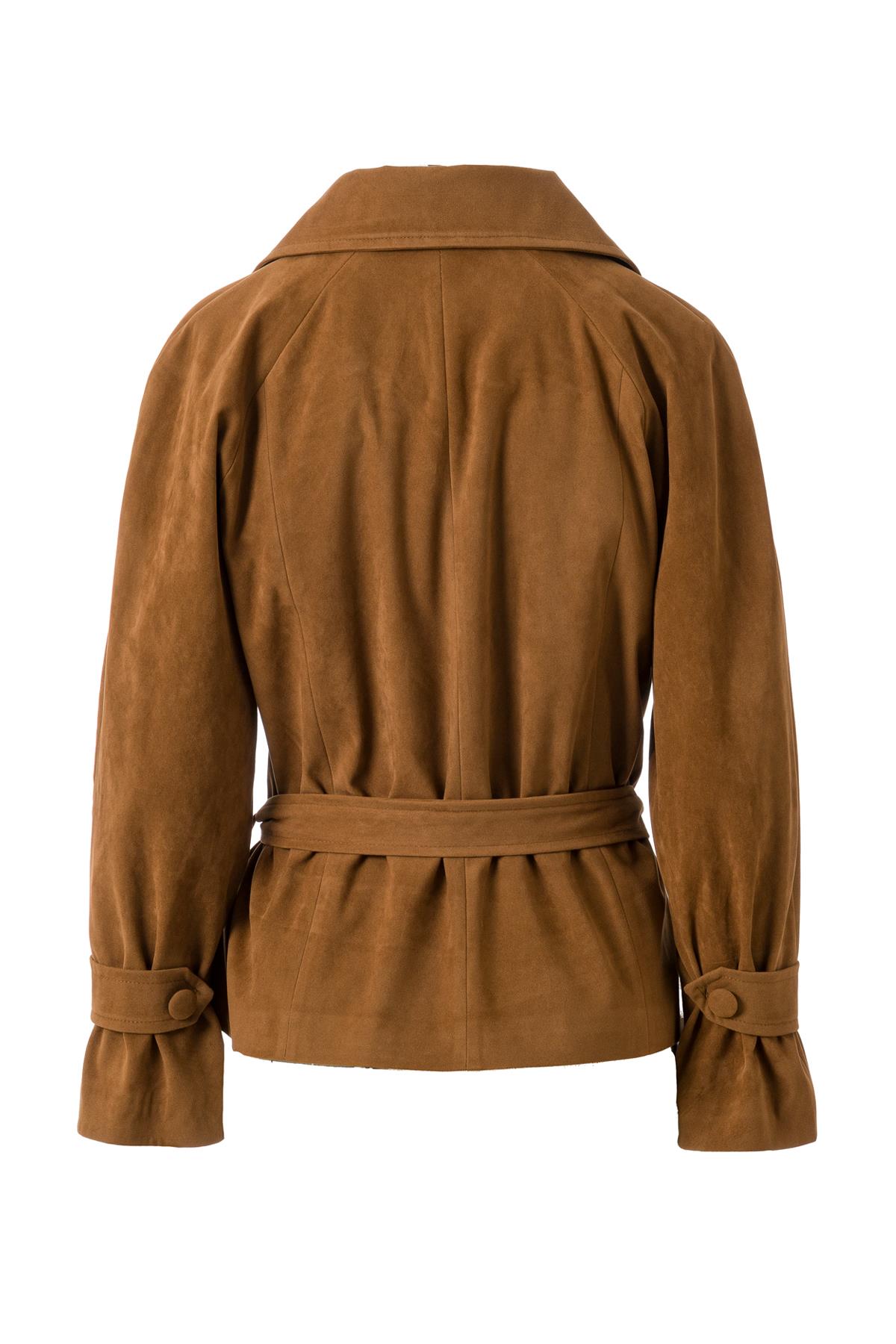 Camel Kemerli Süet Ceket Camel