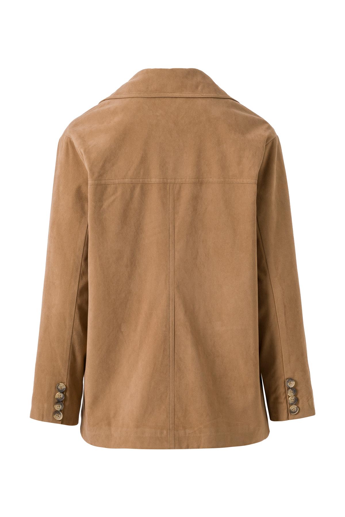 Camel Süet Düğmeli Ceket