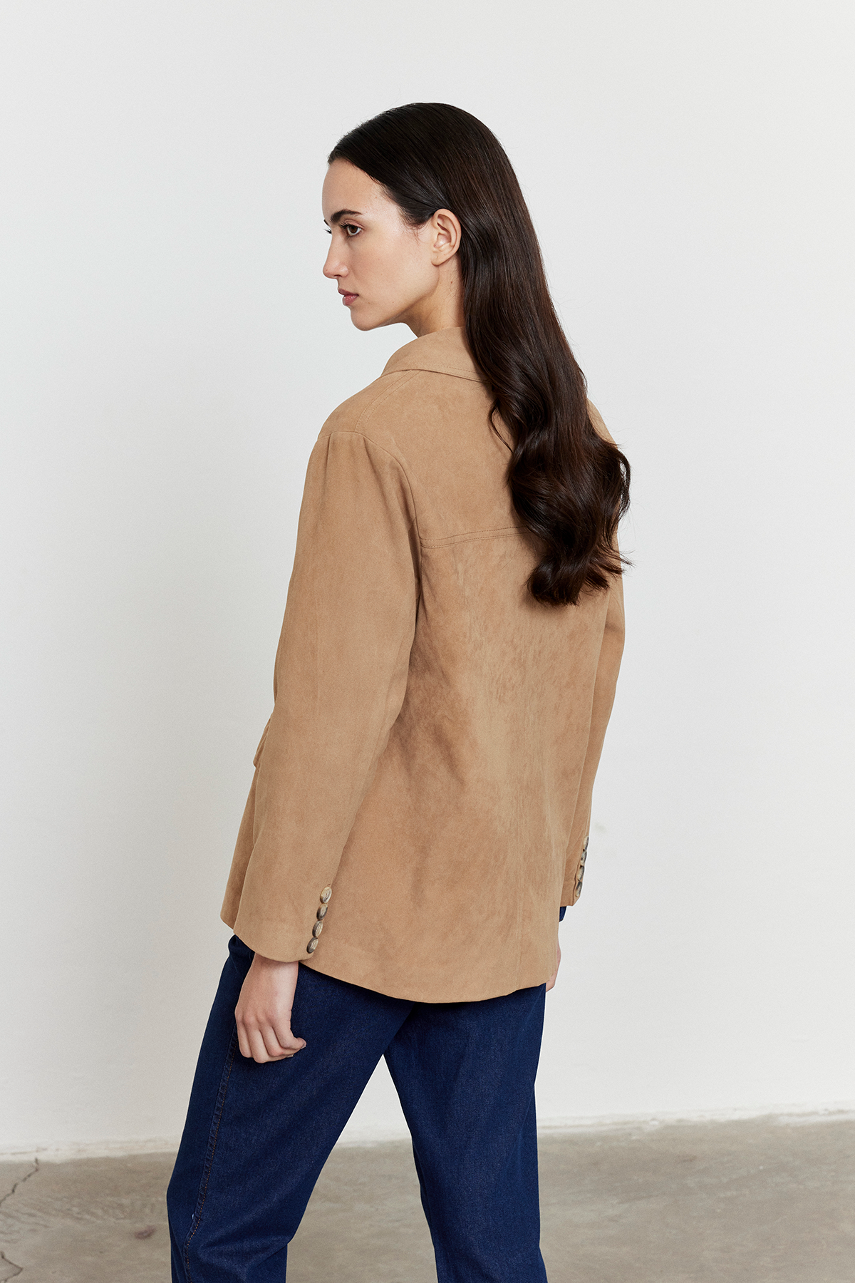 Camel Süet Düğmeli Ceket CAMEL