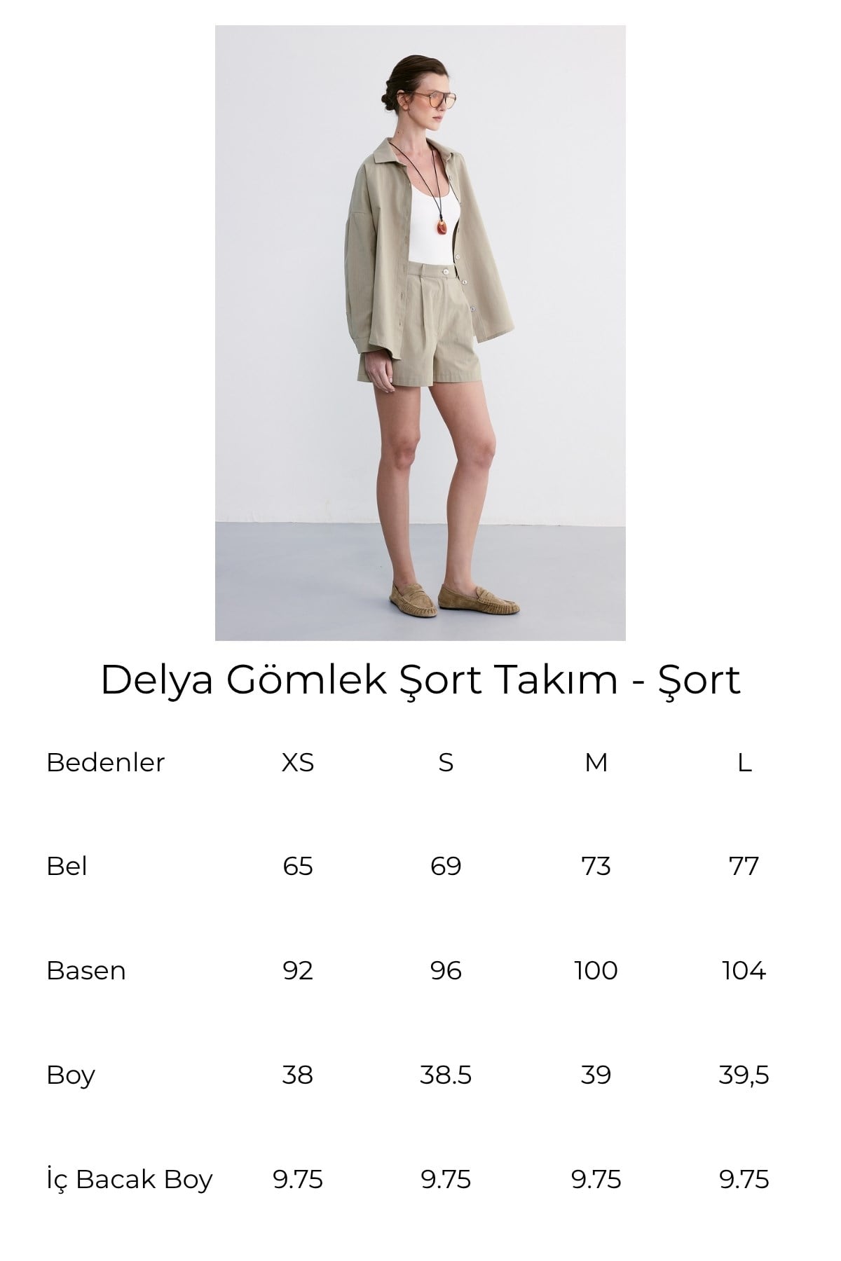 Delya Gömlek Şort Takım Haki