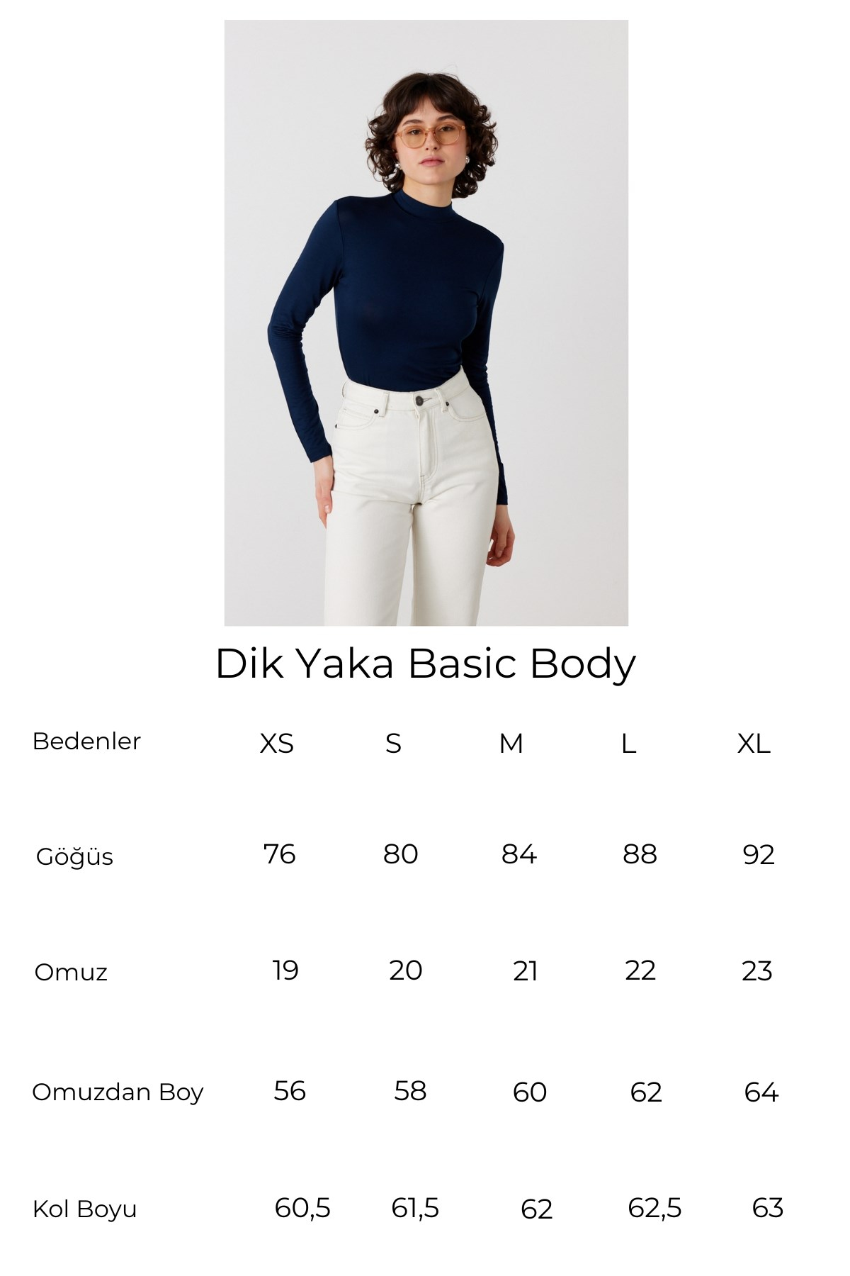 Dik Yaka Basic Body Lacivert