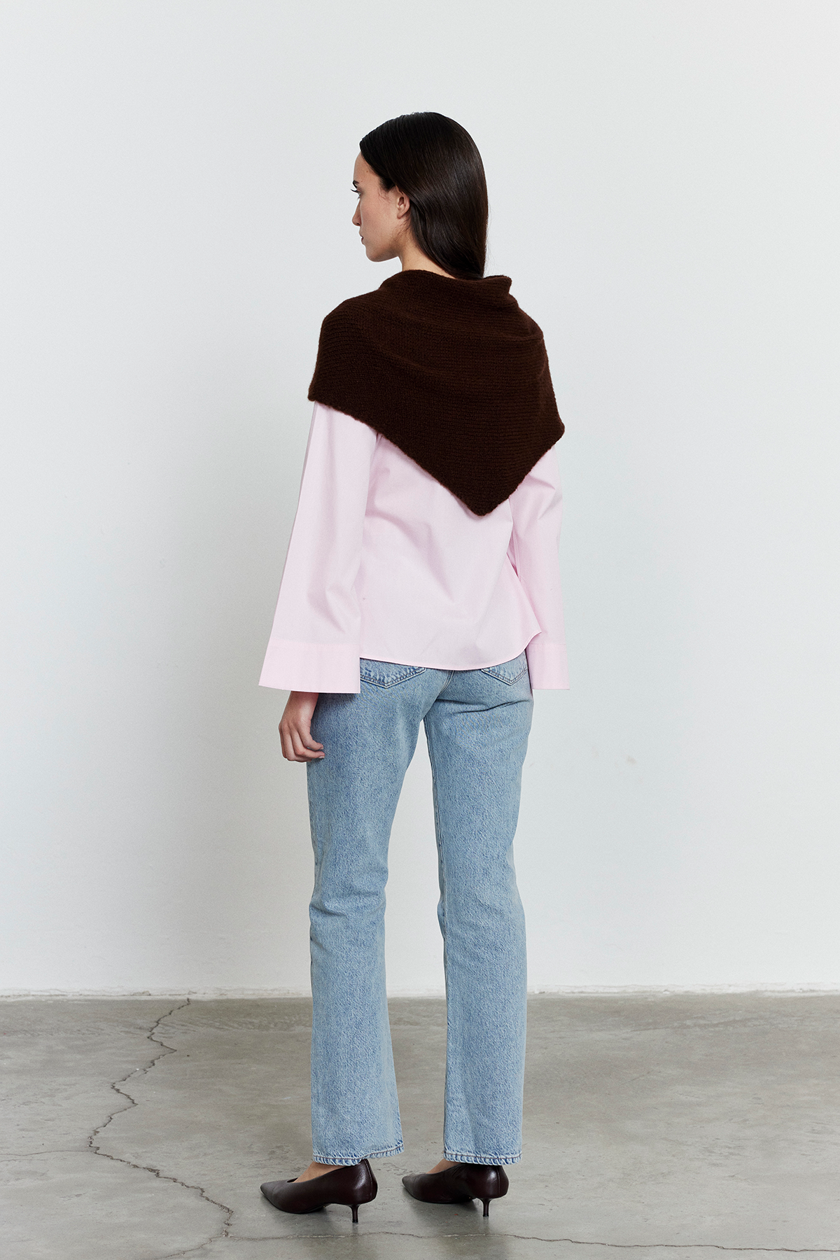 Düz Triko Fular Acı Kahve