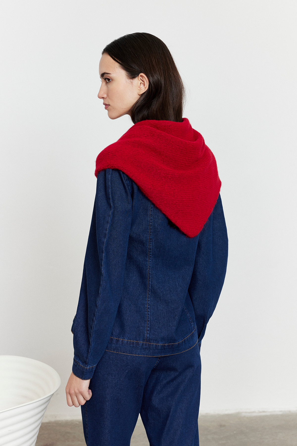 Düz Triko Fular Kırmızı