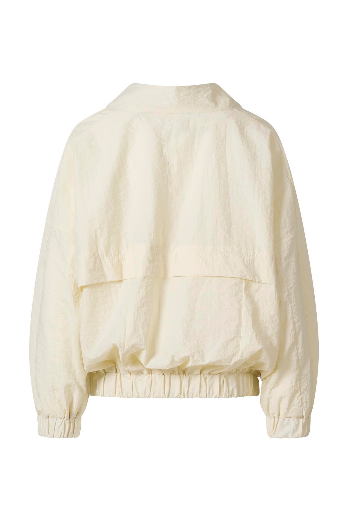 Fermuarlı Oversize Ceket Ekru