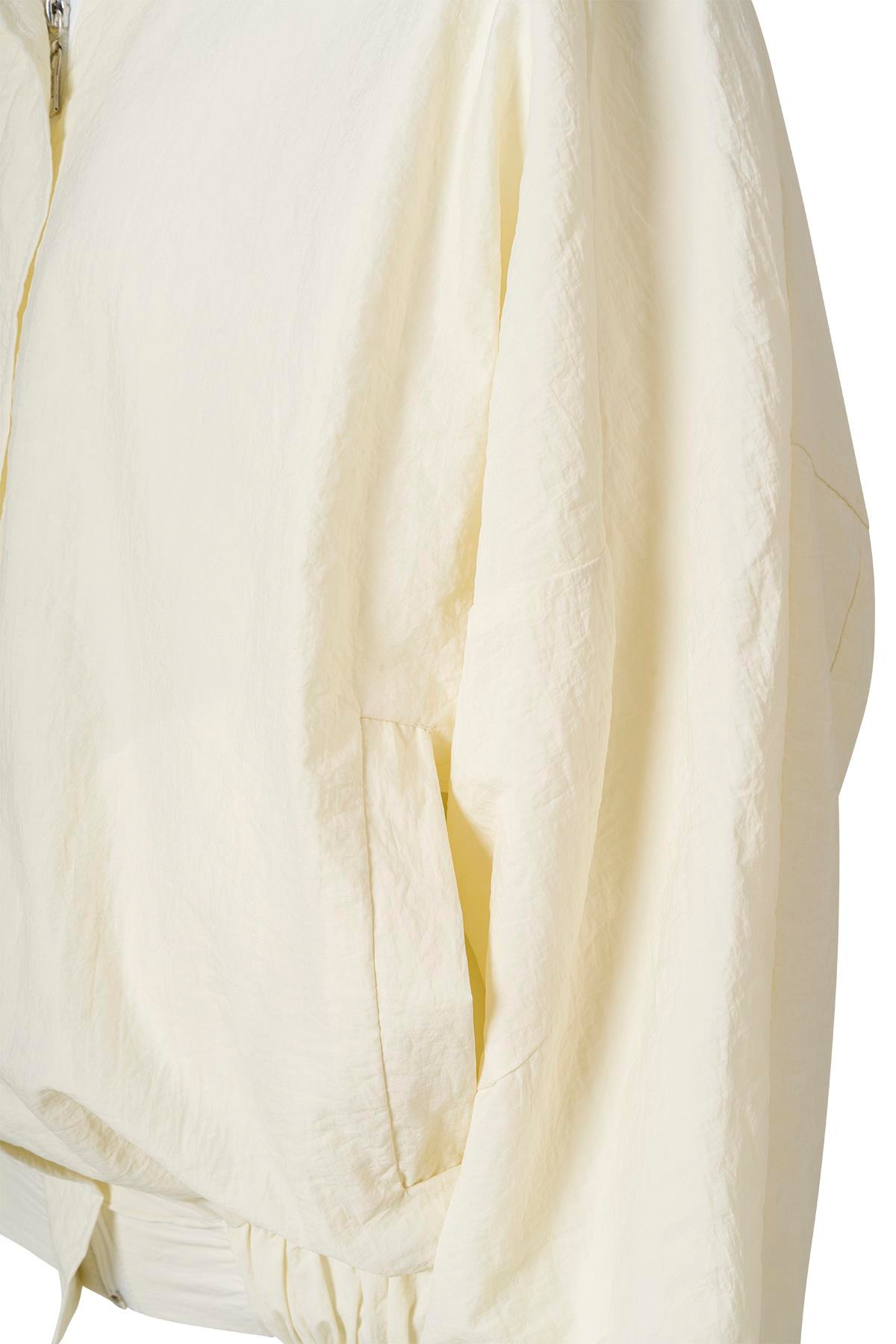 Fermuarlı Oversize Ceket Ekru