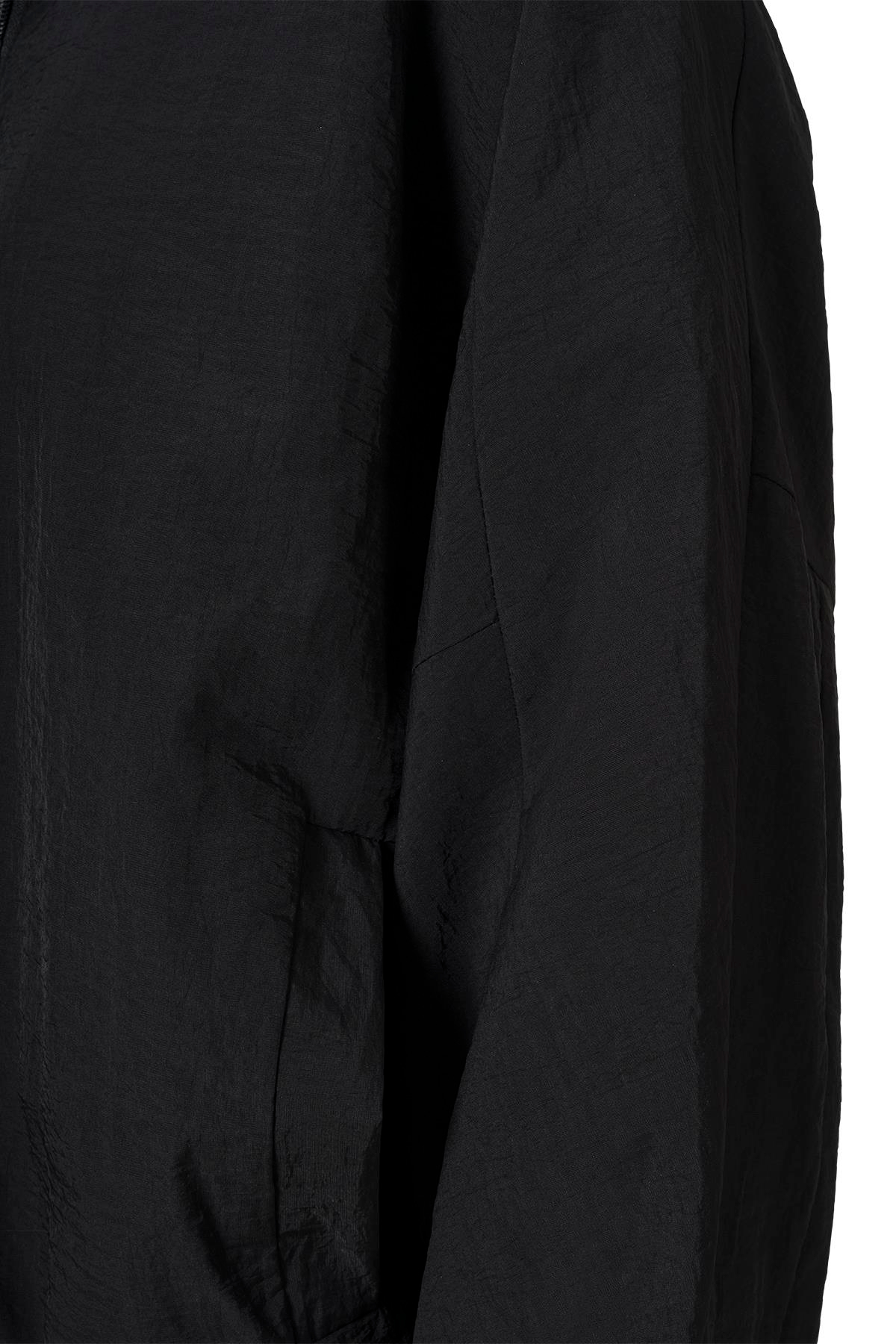 Fermuarlı Oversize Ceket Siyah