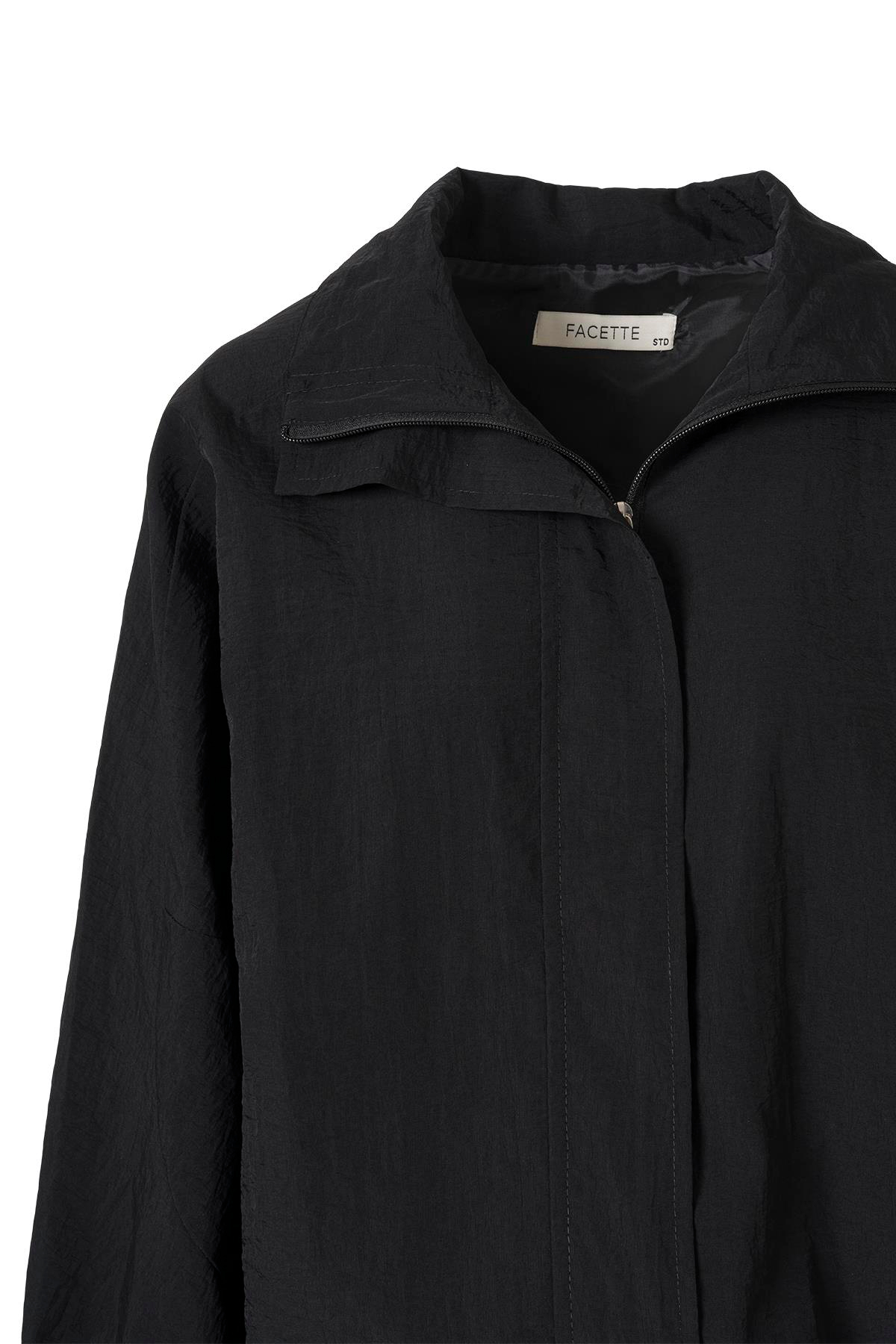 Fermuarlı Oversize Ceket Siyah