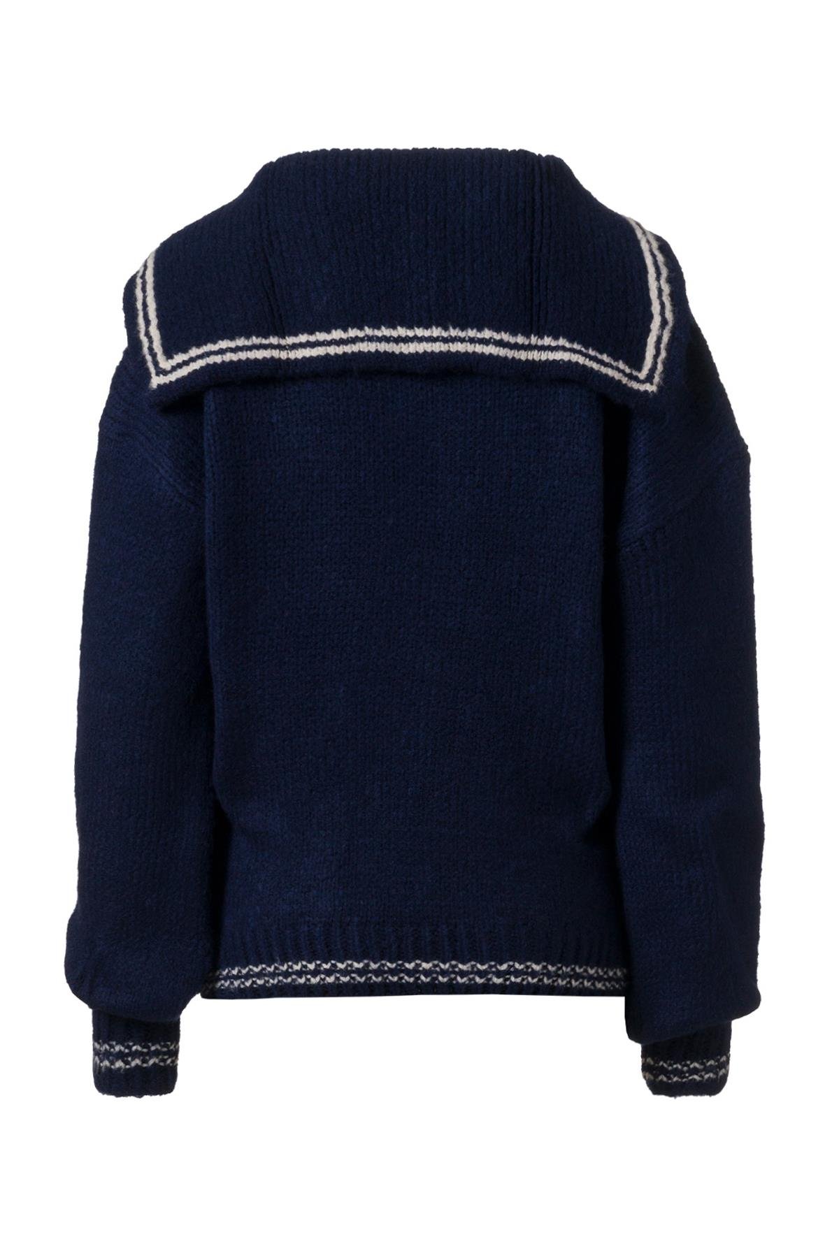 Fular Detaylı Kolej Kazak Lacivert