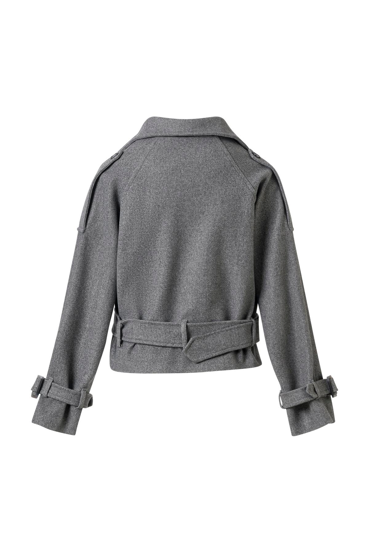 Gri Apoletli Kısa Kaşe Kaban GRİ