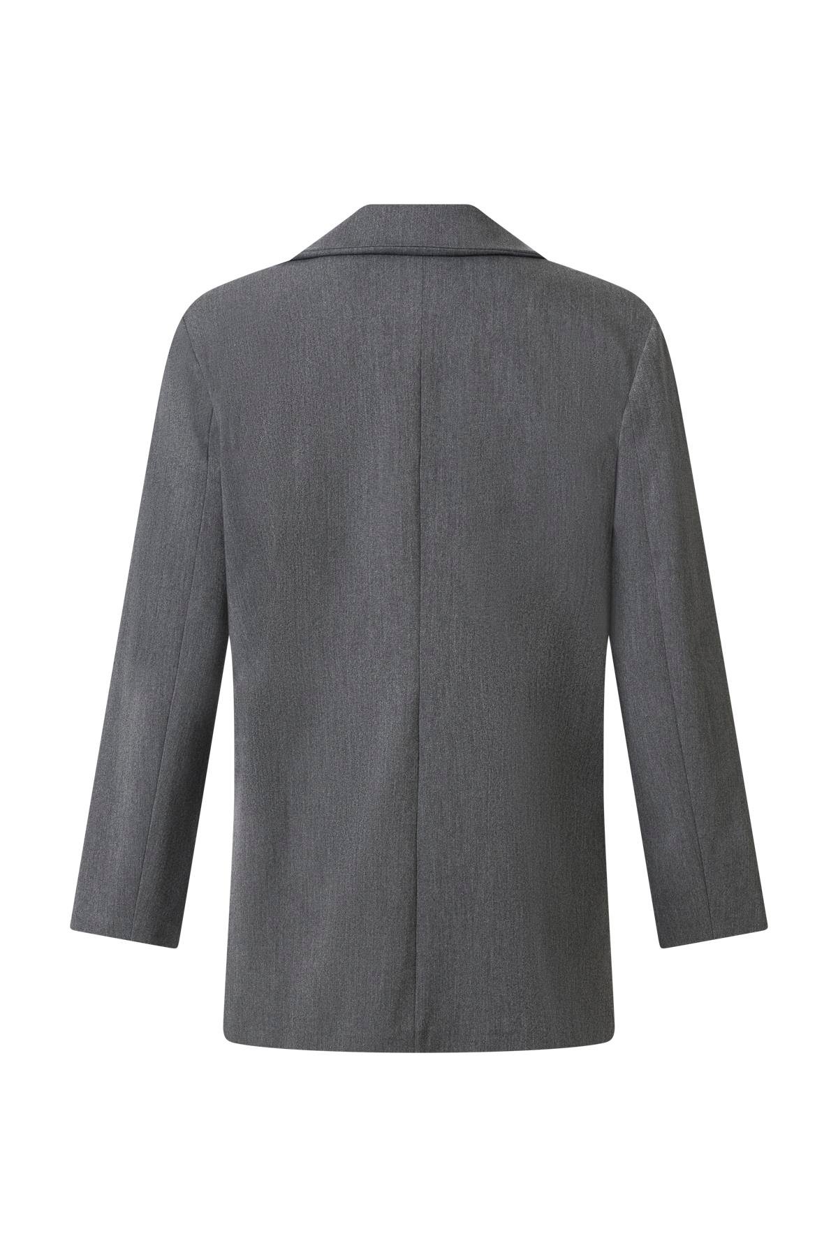 Gri Düğmeli Blazer Ceket GRİ