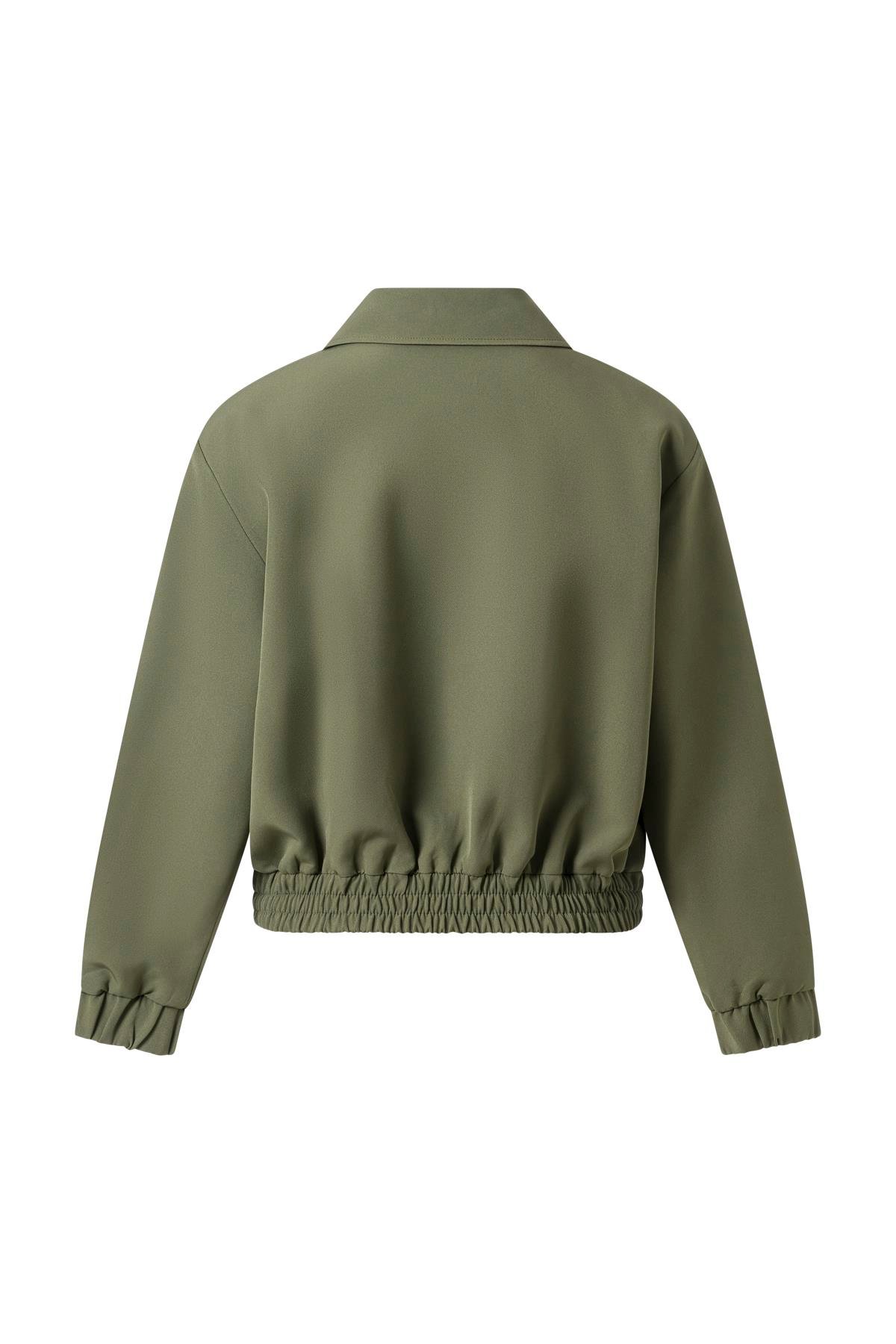 Haki Vatkalı Kısa Bomber Ceket HAKİ