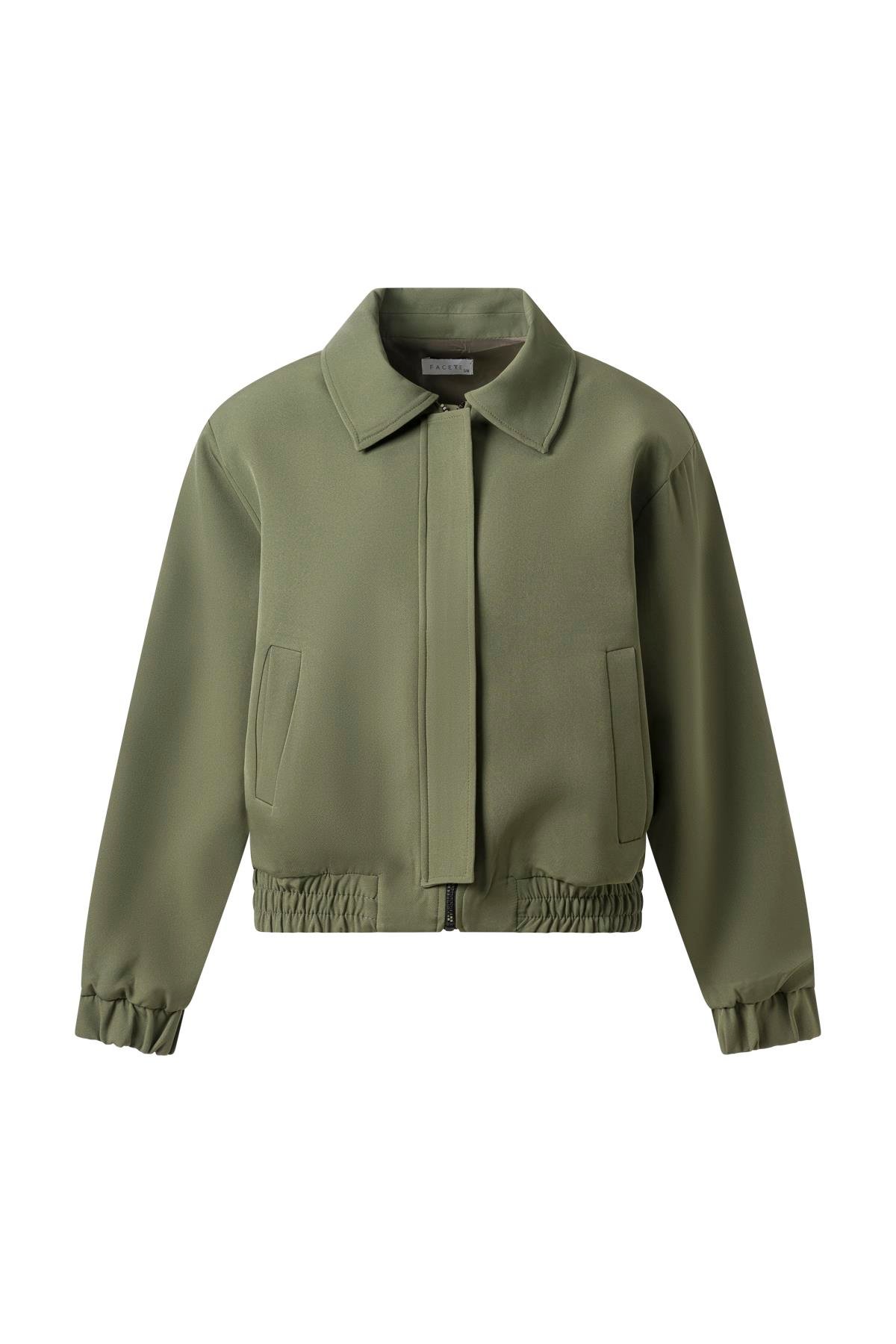 Haki Vatkalı Kısa Bomber Ceket HAKİ