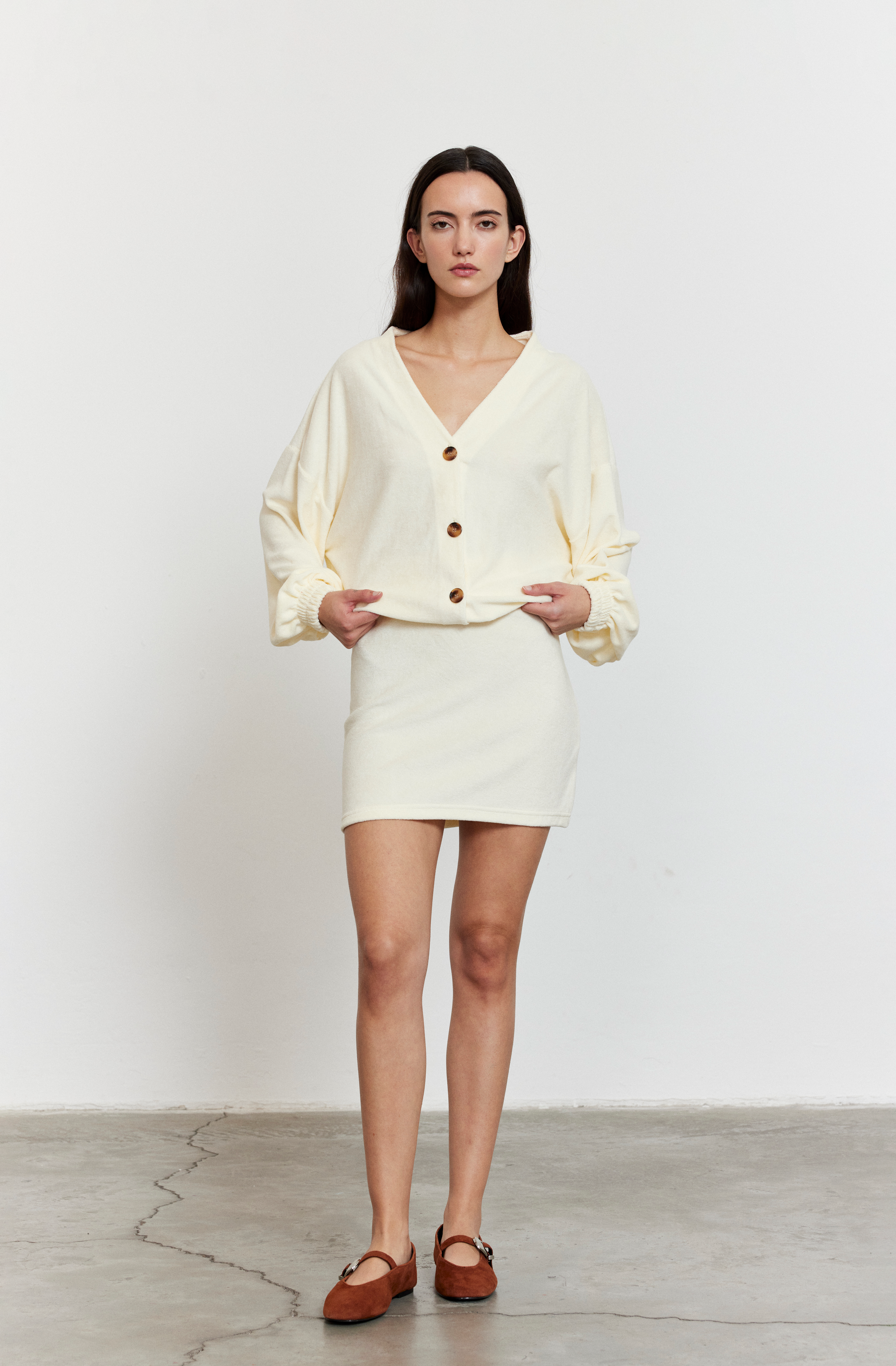 Havlu Kumaş Etek Bej