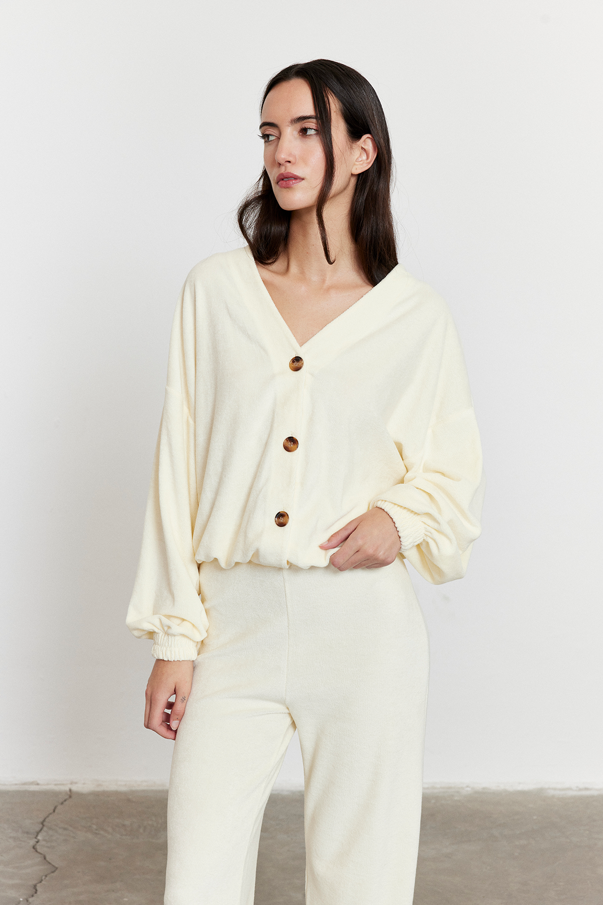 Havlu Kumaş Hırka Bej