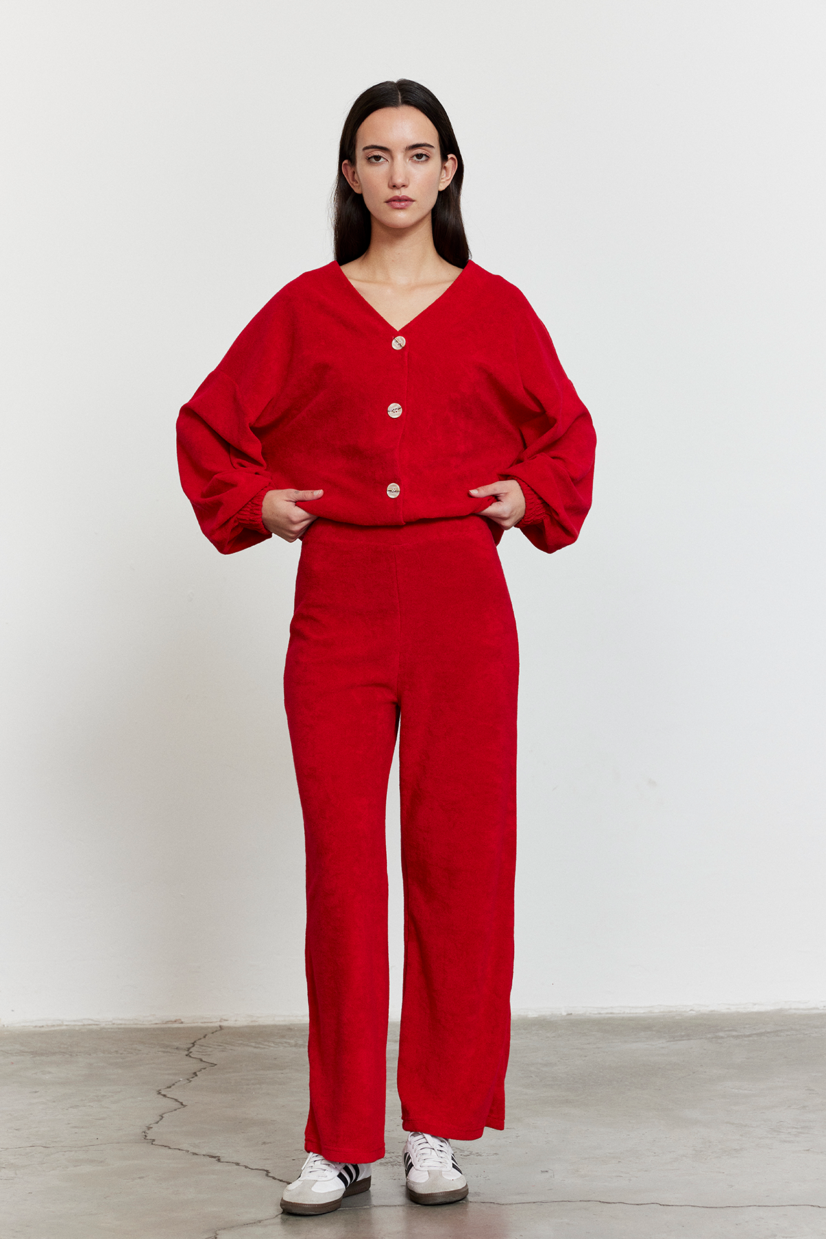 Havlu Kumaş Hırka Kırmızı