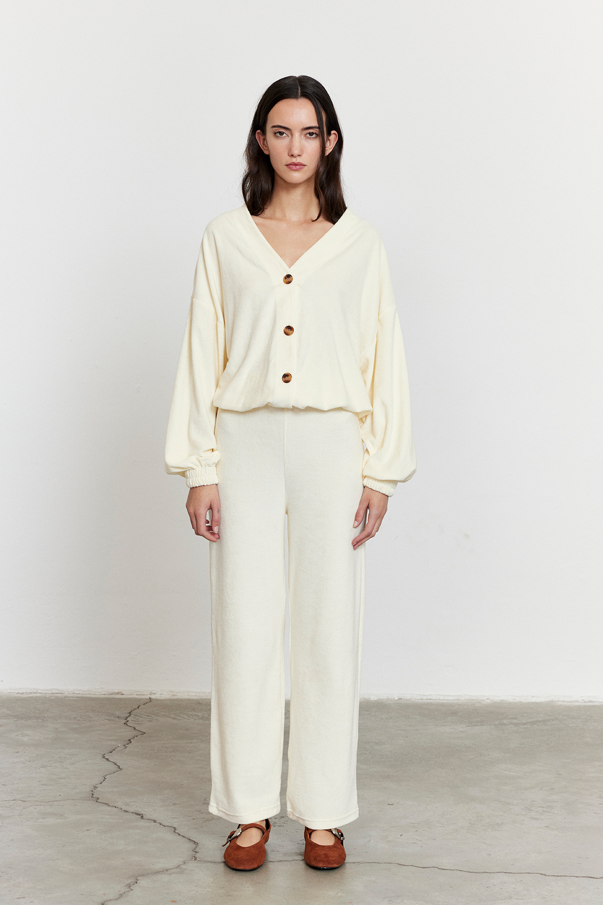 Havlu Kumaş Pantolon Bej