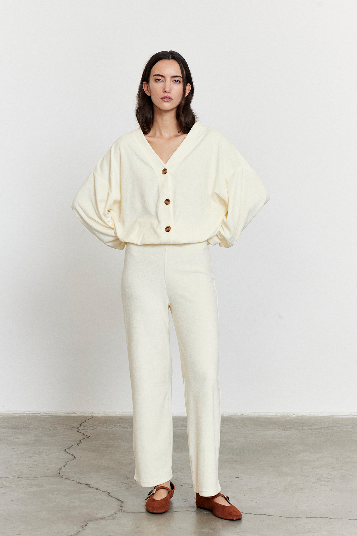 Havlu Kumaş Pantolon Bej