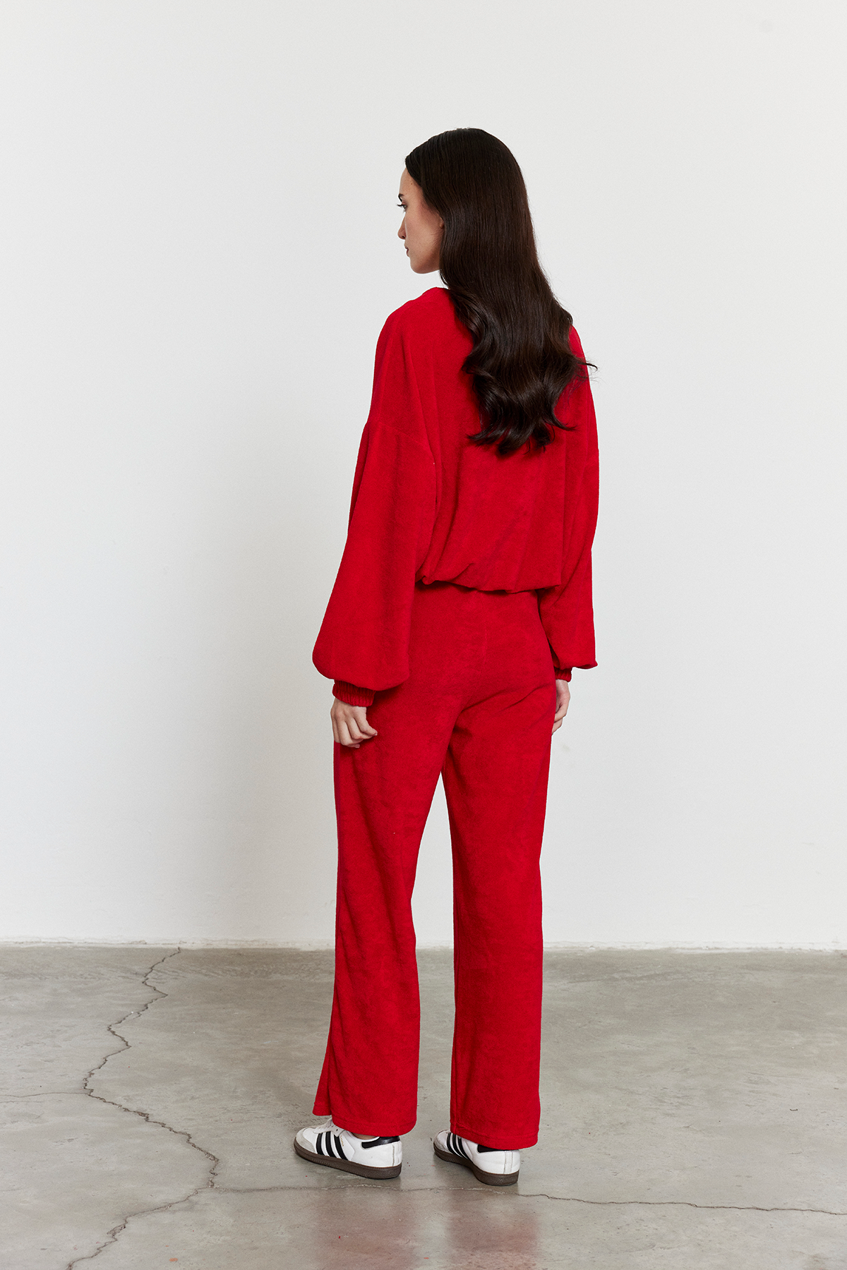 Havlu Kumaş Pantolon Kırmızı