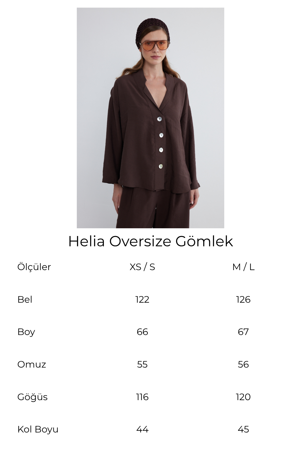 Helia Oversize Gömlek Acı Kahve