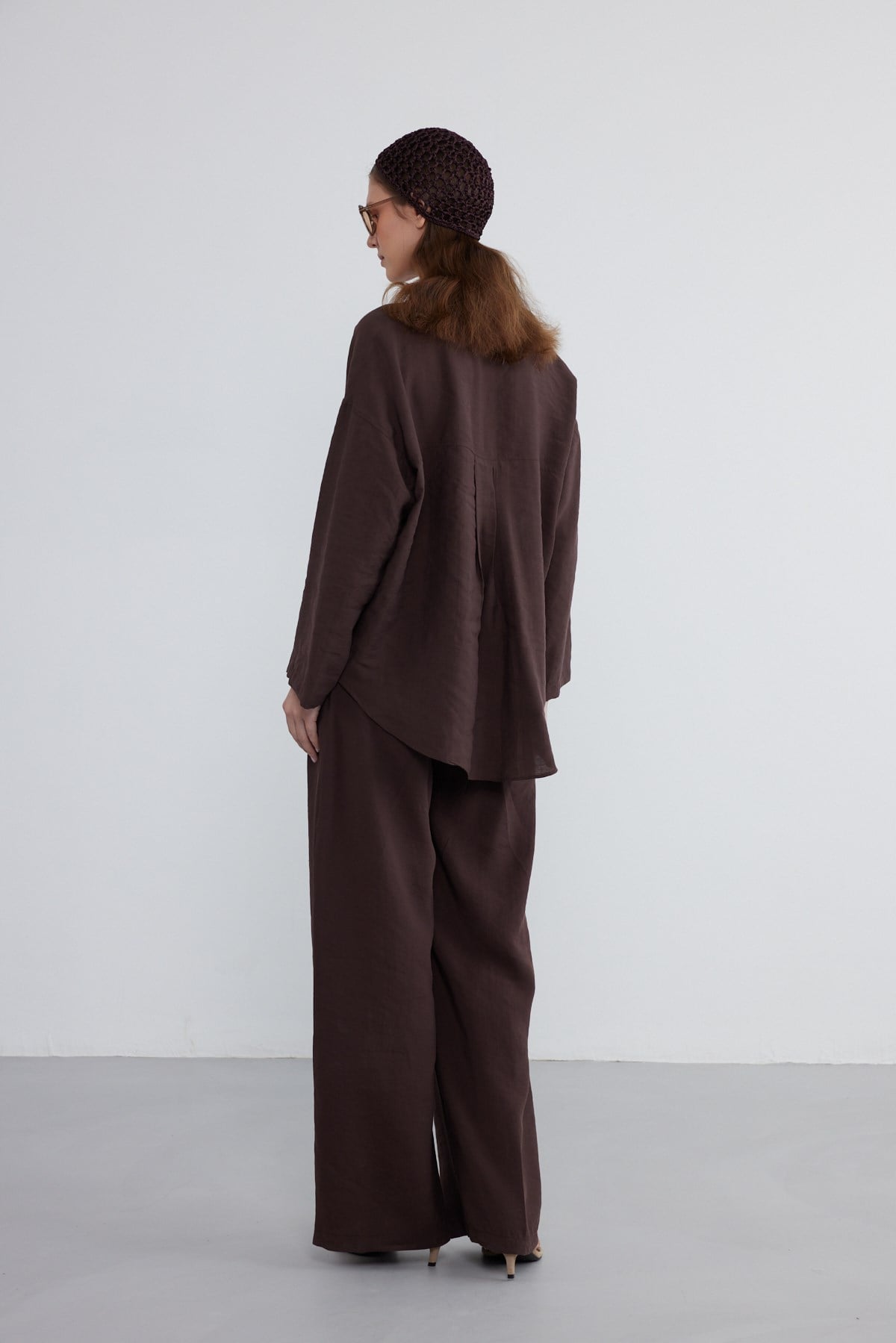 Helia Oversize Gömlek Acı Kahve