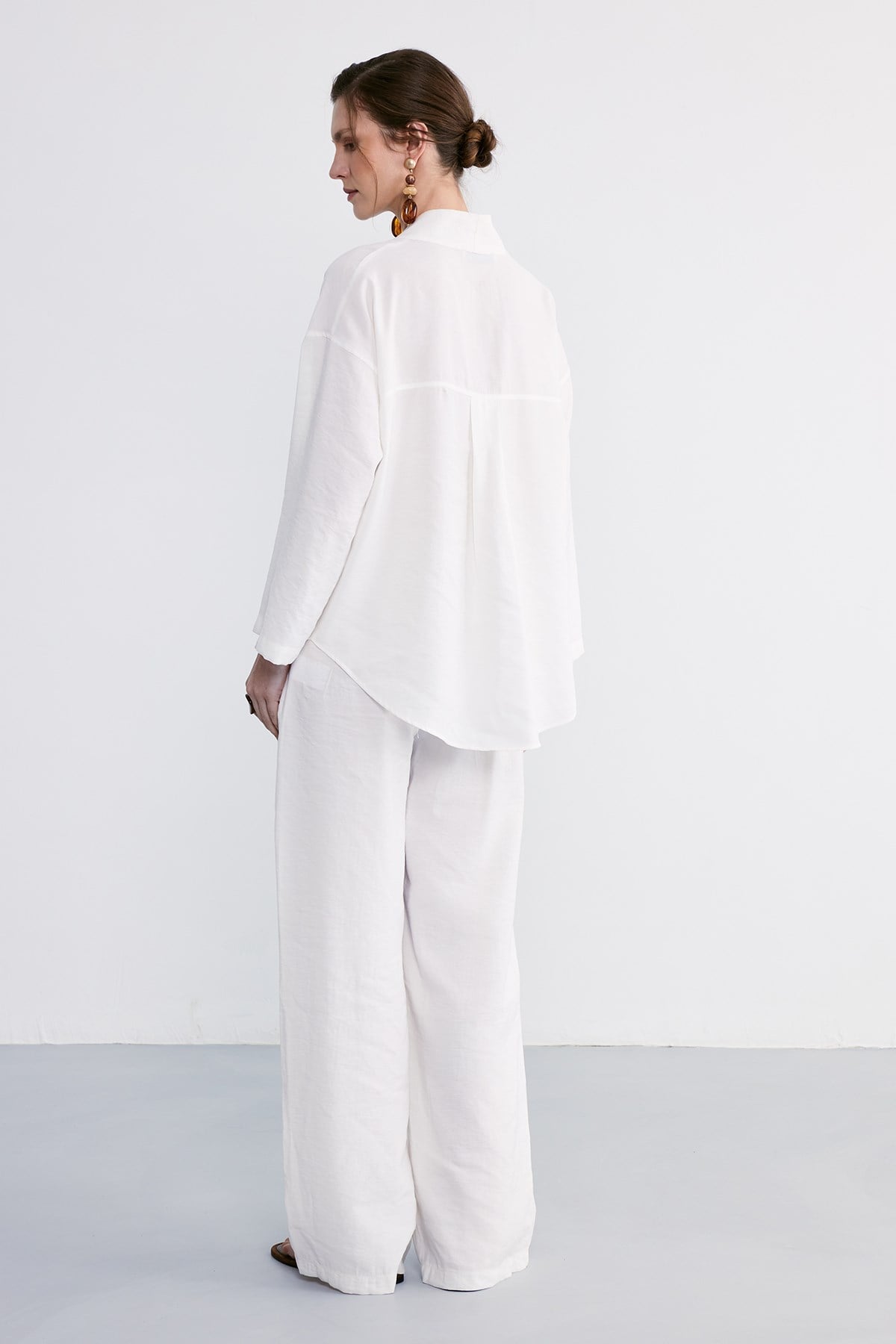 Helia Oversize Gömlek Ekru