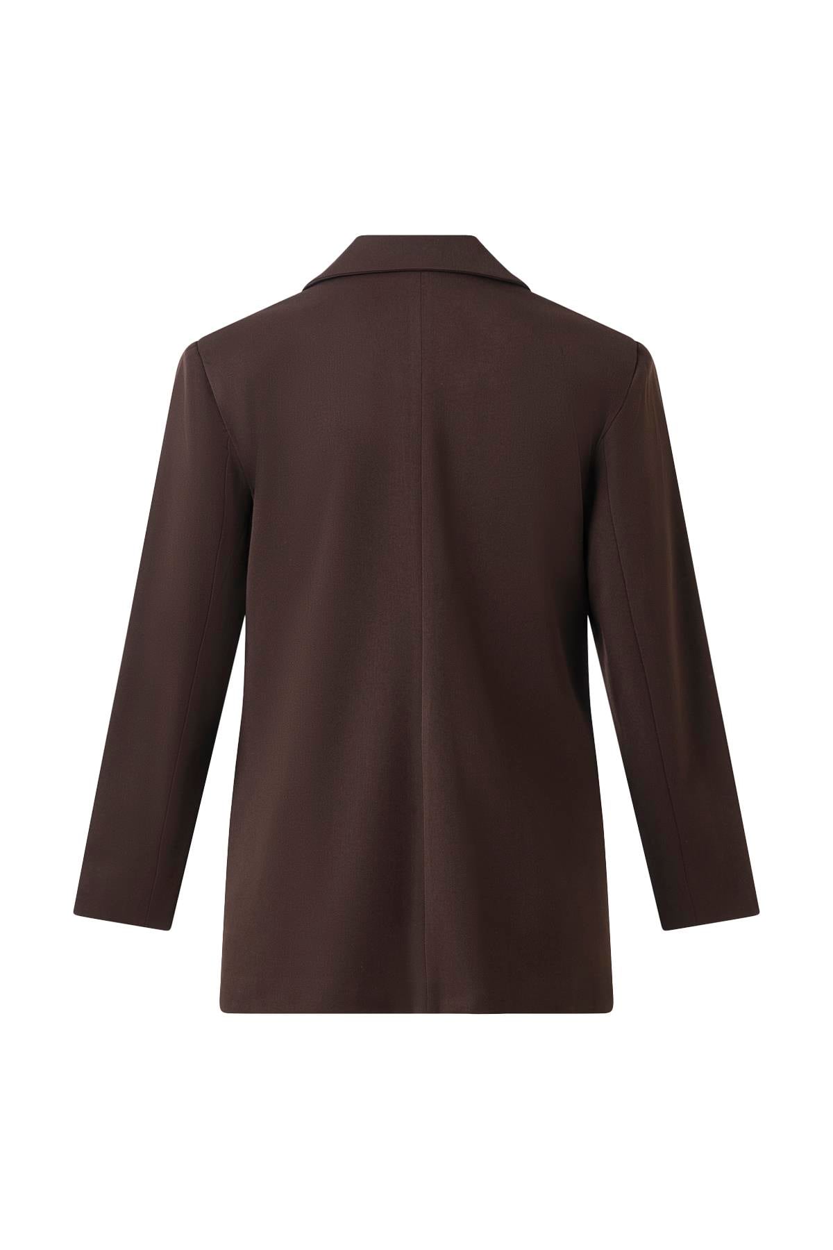 Kahverengi Düğmeli Blazer Ceket KAHVERENGİ