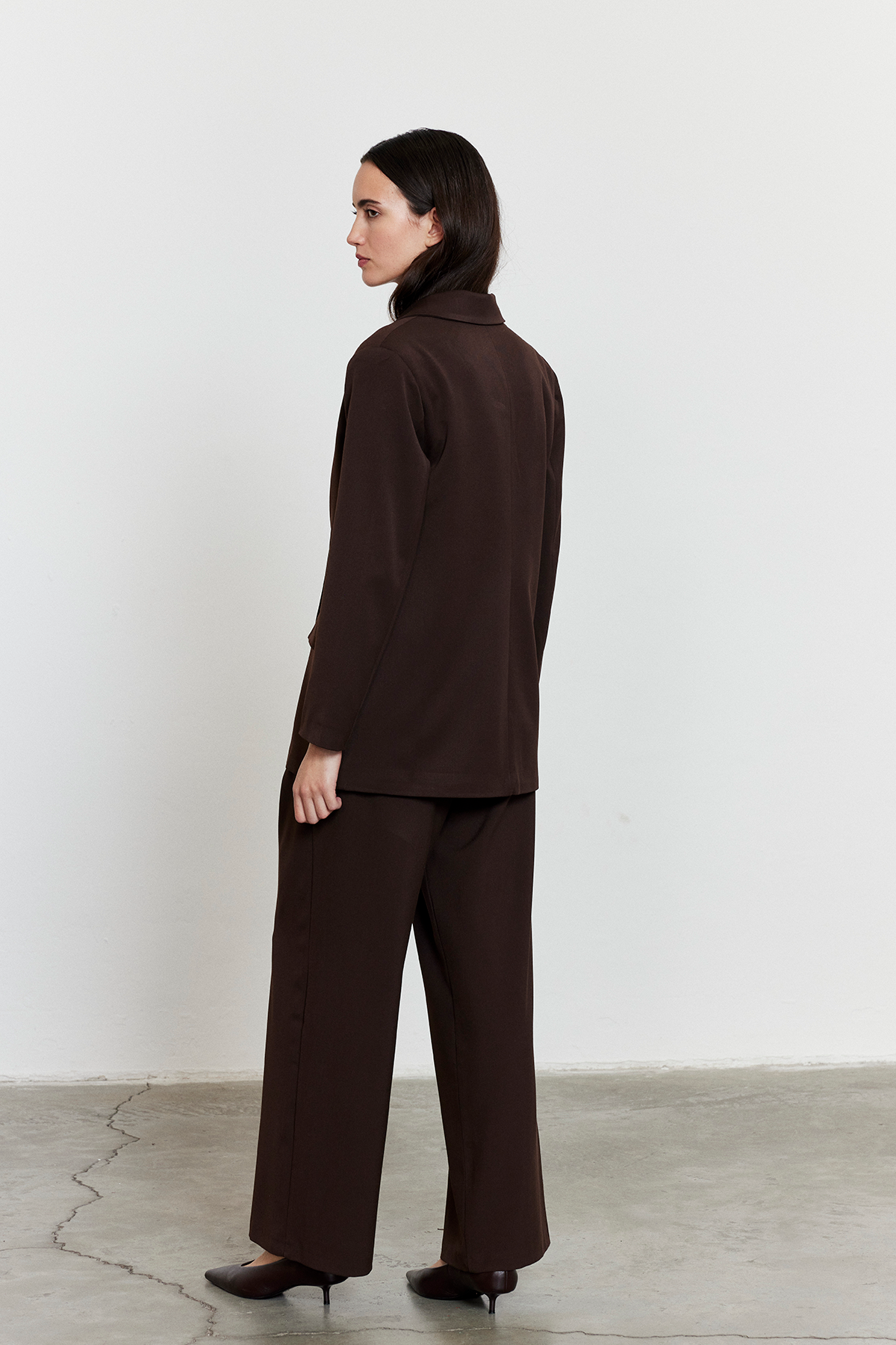 Kahverengi Düğmeli Blazer Ceket KAHVERENGİ