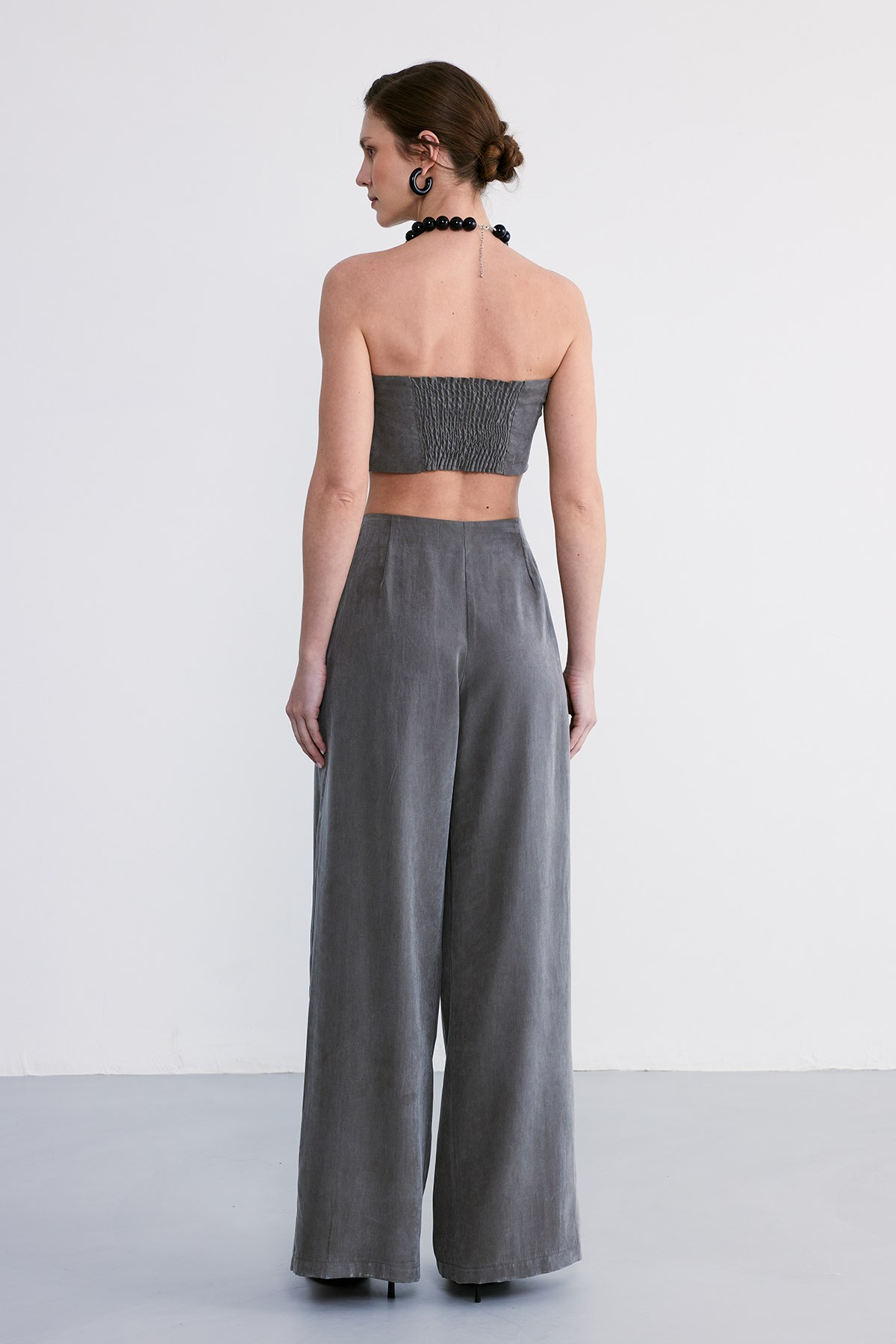 Lace Crop Pantolon Takım Haki
