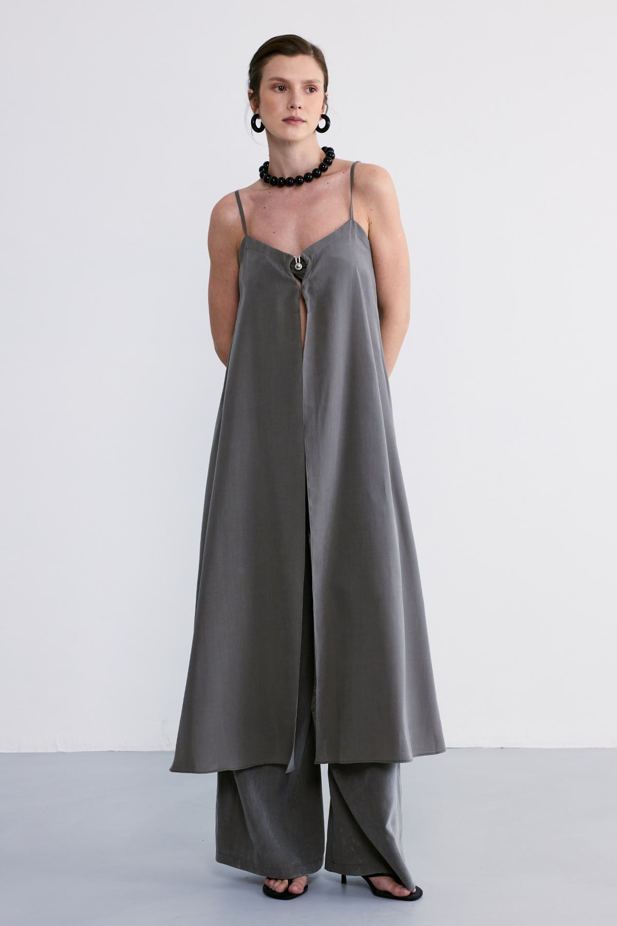 Lace Midi Pelerin Haki