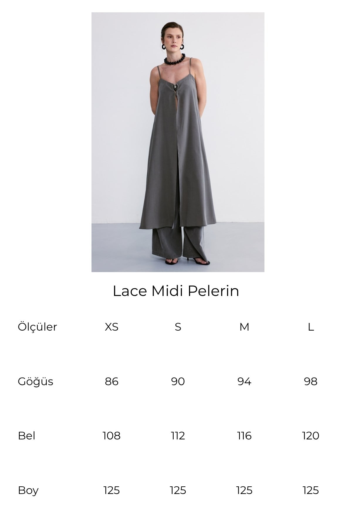 Lace Midi Pelerin Haki