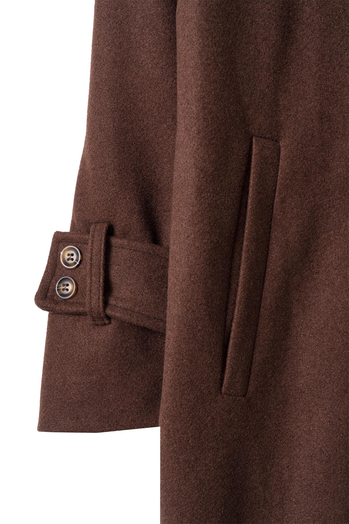 Linea Apoletli Uzun Kaşe Kaban Acı Kahve