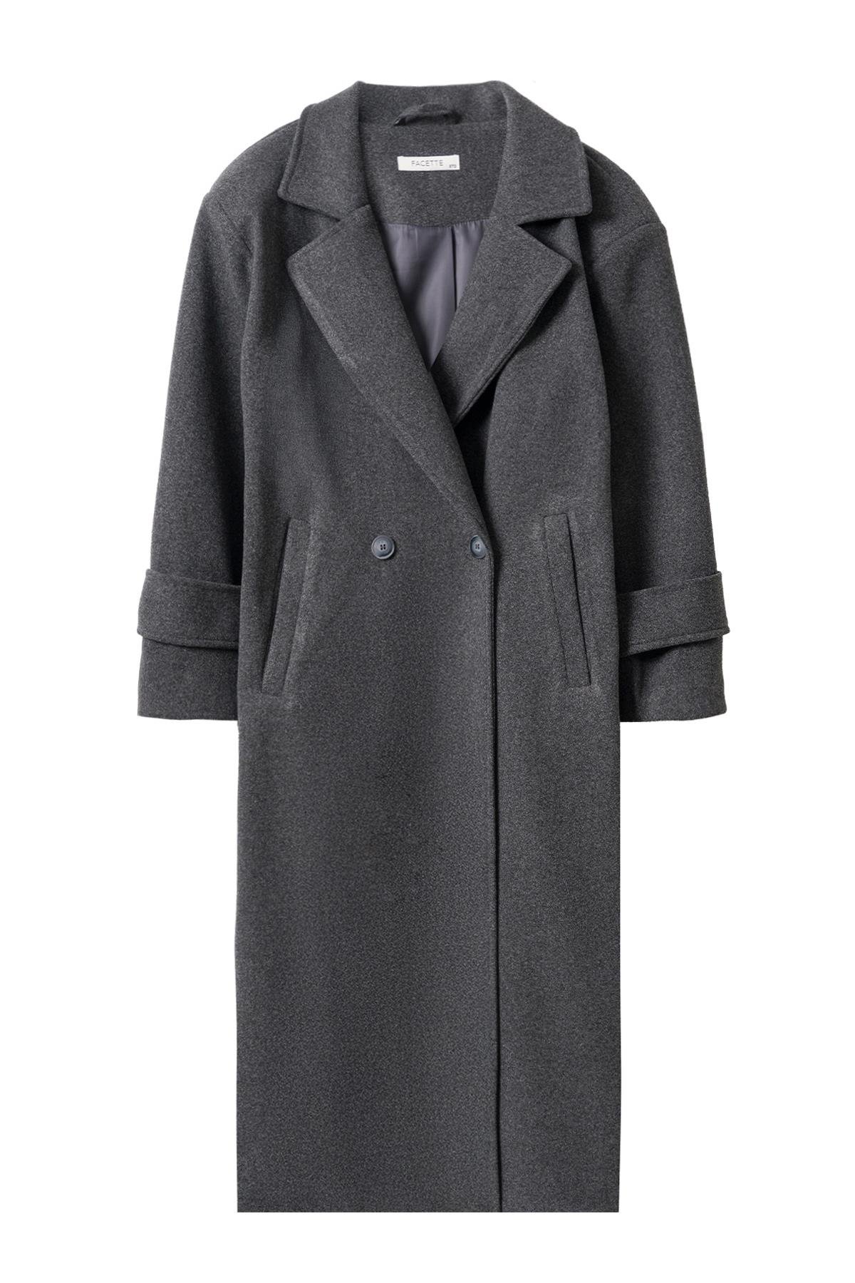 Linea Apoletli Uzun Kaşe Kaban Antrasit